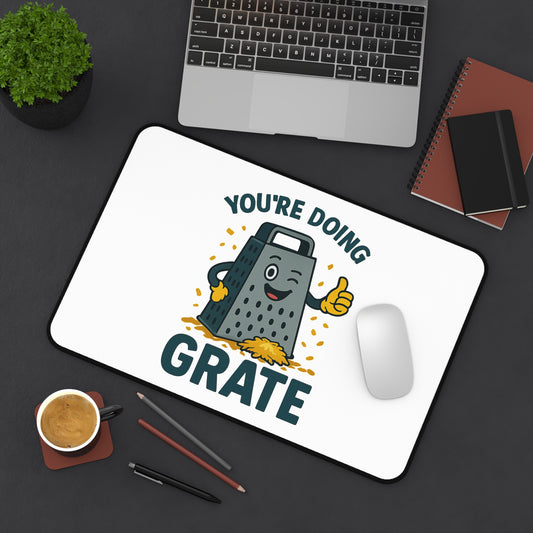 Funny Mouse Pad – “You’re Doing Grate” Cheese Pun Desk Mat | Cute Office Gift for Coworkers, Teachers, Students, Foodie Desk Decor