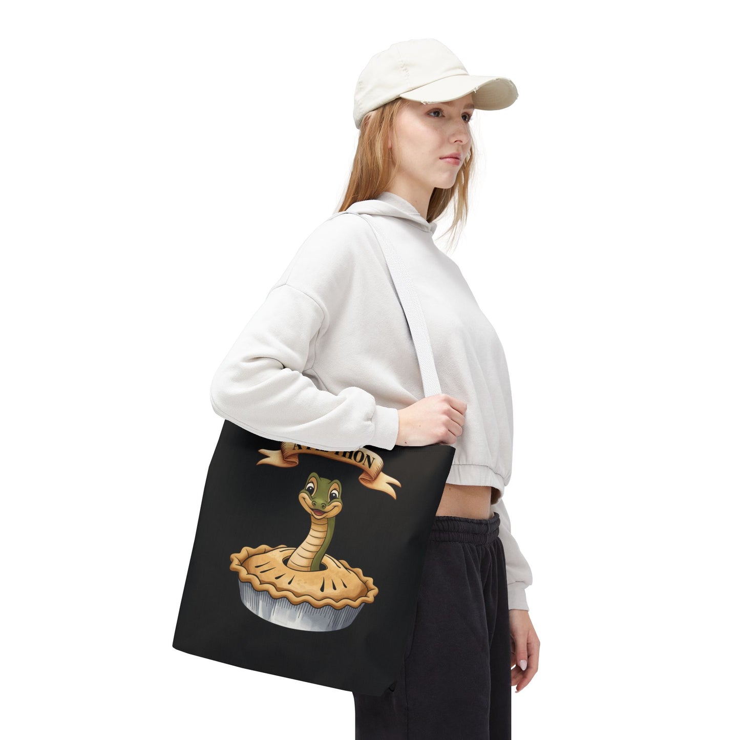 Funny Tote Bag with Snake Joke - Pie-Thon