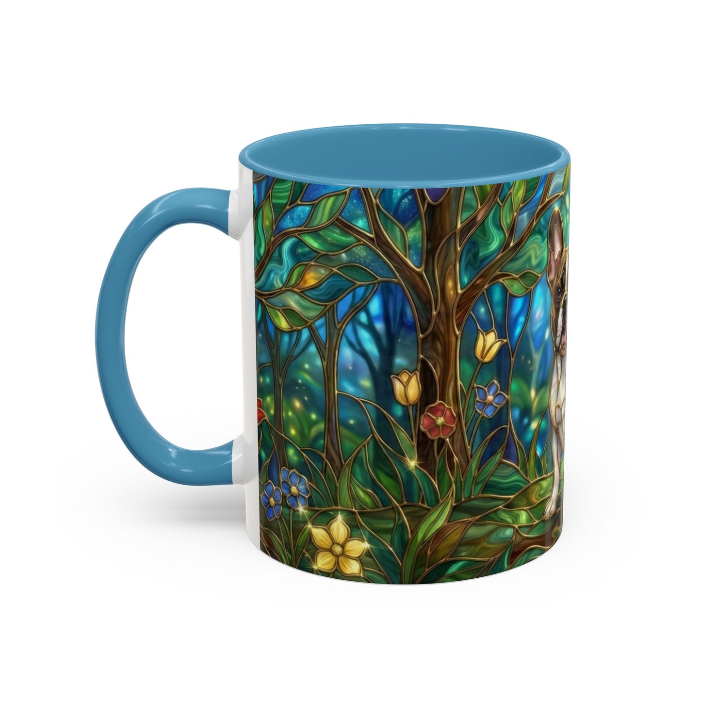 Stained Glass French Bulldog Mug, Frenchie Coffee Mug, Colorful French Bulldog Art Cup, Dog Mom Gift, Pet Lover Mug, Unique Frenchie Gift