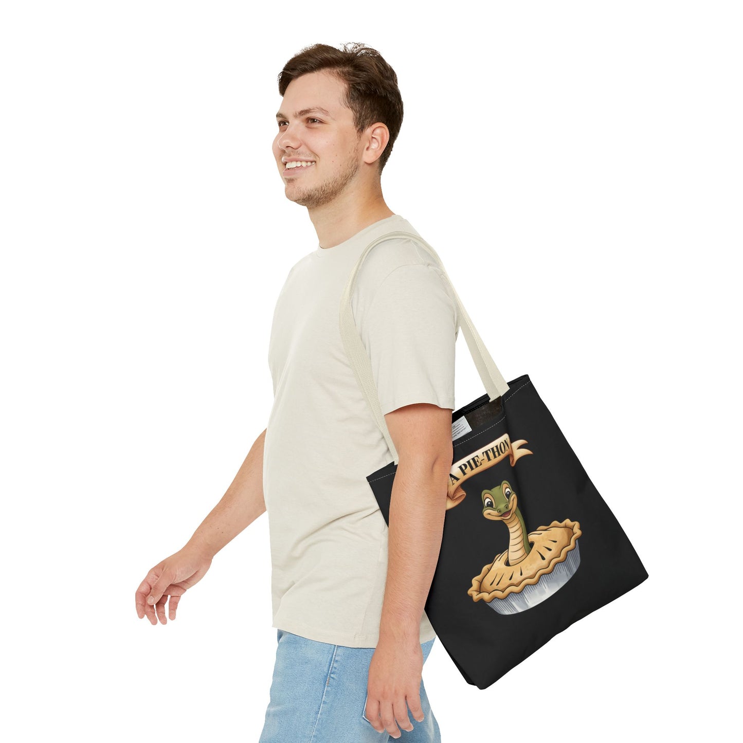 Funny Tote Bag with Snake Joke - Pie-Thon