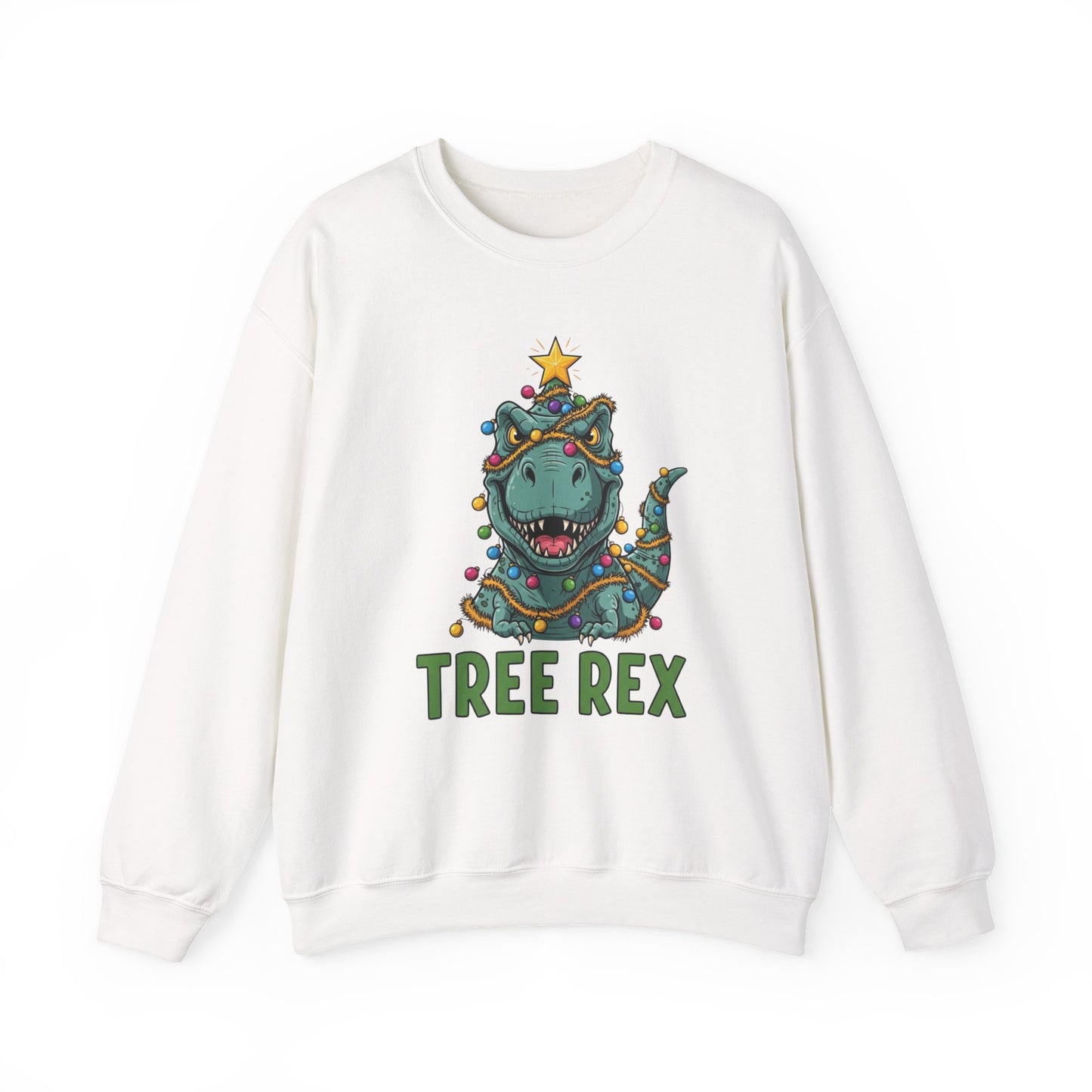 Tree Rex Christmas Sweatshirt, Funny Dinosaur Holiday Sweater, Cute T-Rex Christmas Crewneck, Festive Unisex Gift For Friends And Family