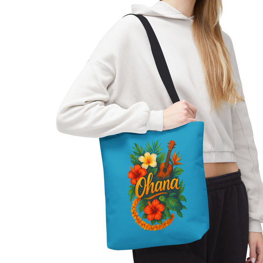 Hawaiian Ohana Tote Bag | Tropical Reusable Beach Bag | Aloha Gift Idea | Island Vibes Bag | Summer Tote | Luau Party Favor | Coastal Bag