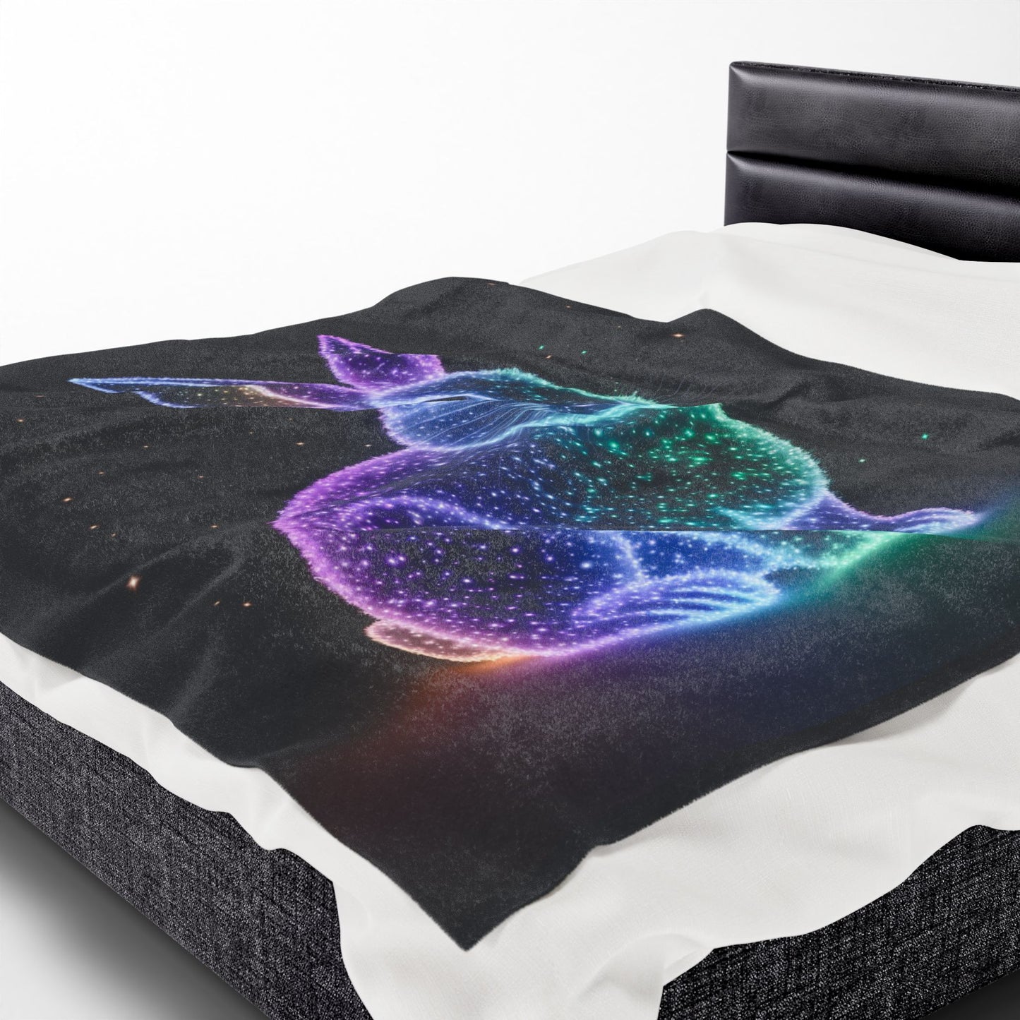 Velveteen Plush Blanket Bioluminescent Easter Bunny Blanket Easter Throw Easter Bunny Decor