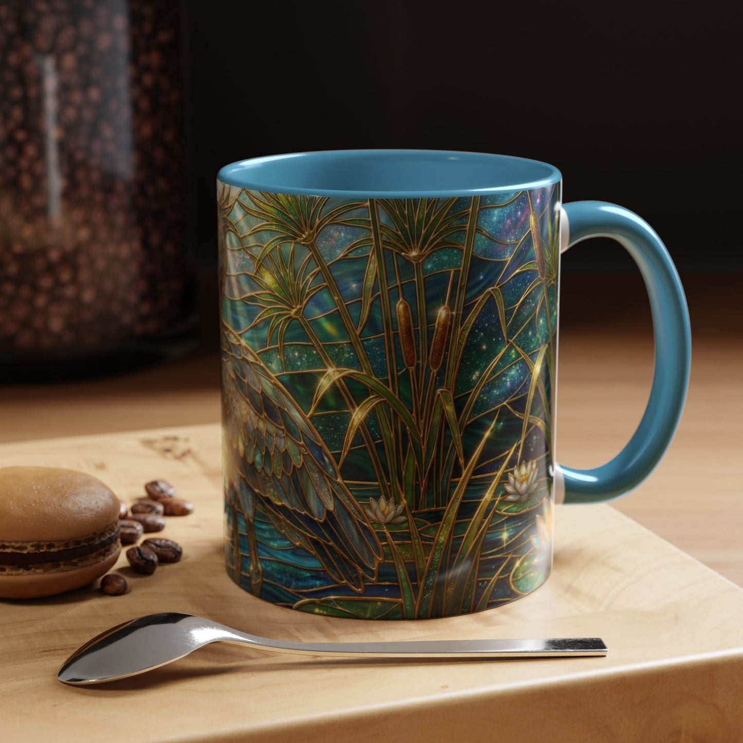 Shoebill Stork Mug, Stained Glass Bird Art, Prehistoric Animal Gift, Swamp Nature Coffee Cup, Galaxy Night, Ornithology Lover Present