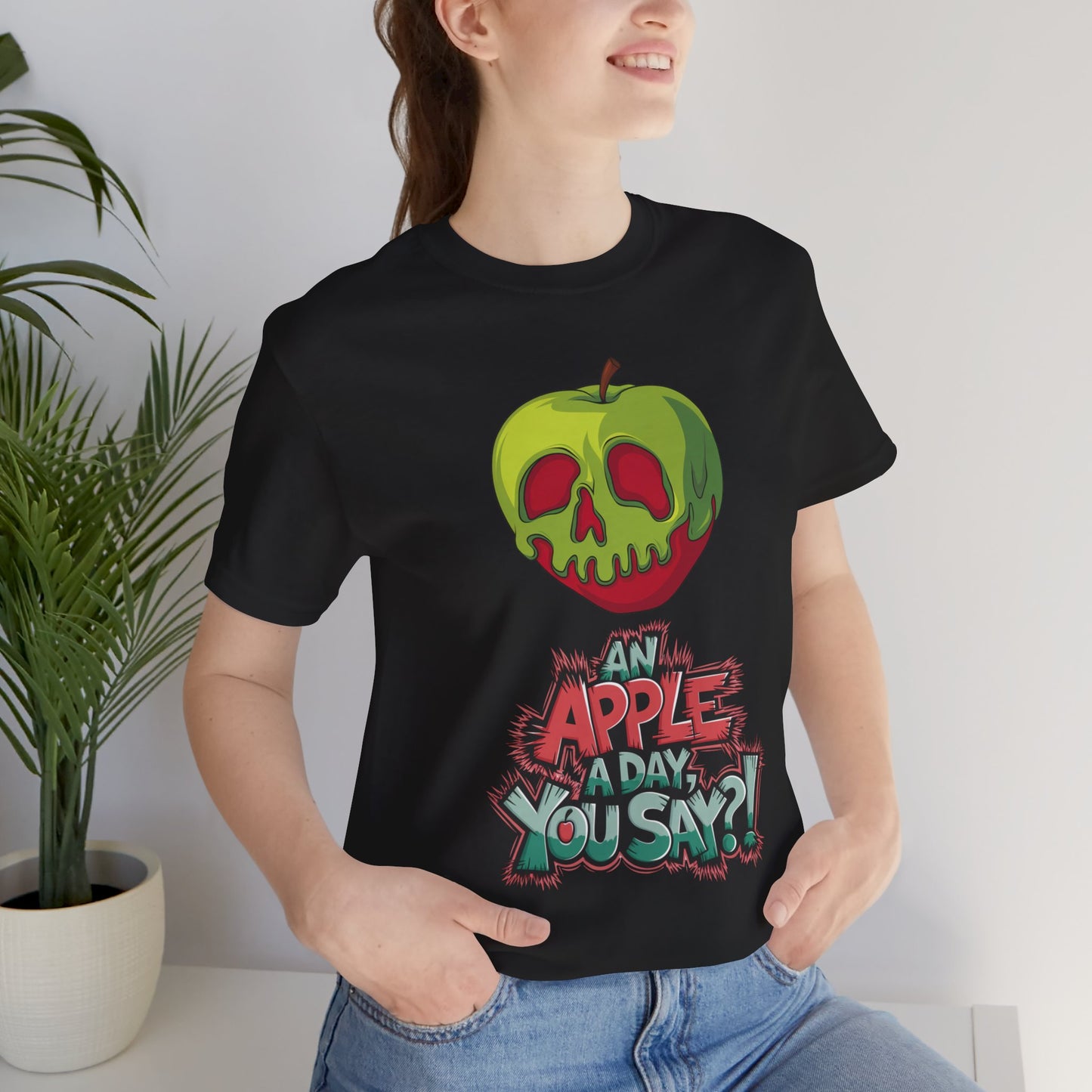 Funny Apple Skull Shirt – An Apple A Day You Say? – Grunge Fruit Tee – Y2K Nostalgia T‑Shirt – Gift for Fruit Lovers