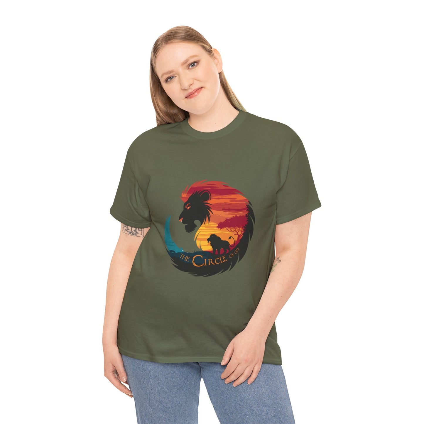 The Circle of Life Lion Shirt – Sunset Safari Wildlife Graphic Tee – Inspirational Nature T-Shirt for Animal Lovers & Adventure Fans