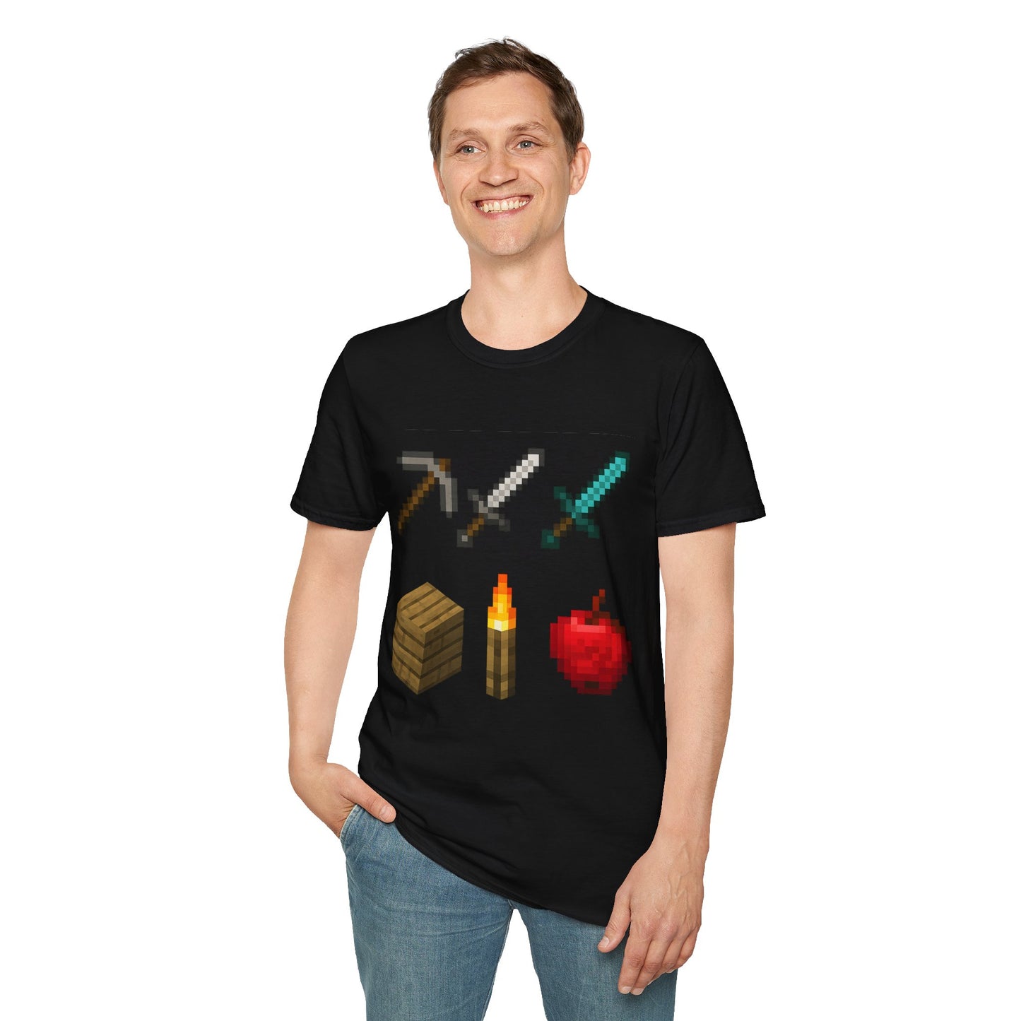 Pixel Tools & Items T-Shirt | Retro Pixel Art Gaming Tee, 8-Bit Gamer Shirt, Pixel Weapons & Supplies Top, Video Game Lover Gift Unisex