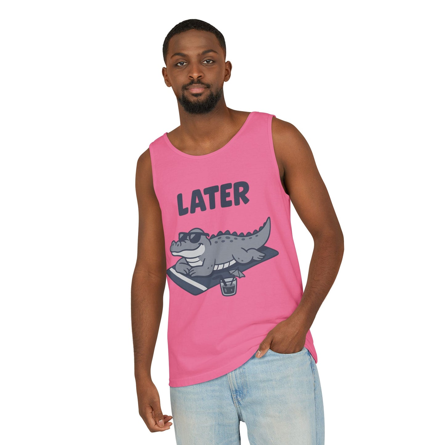Funny Crocodile Tank Top - ‘Later Gator’ Cute Graphic Croc Tee, Summer Vest, Beach Gift, Sarcastic Animal Humor, Festival and Everyday Wear