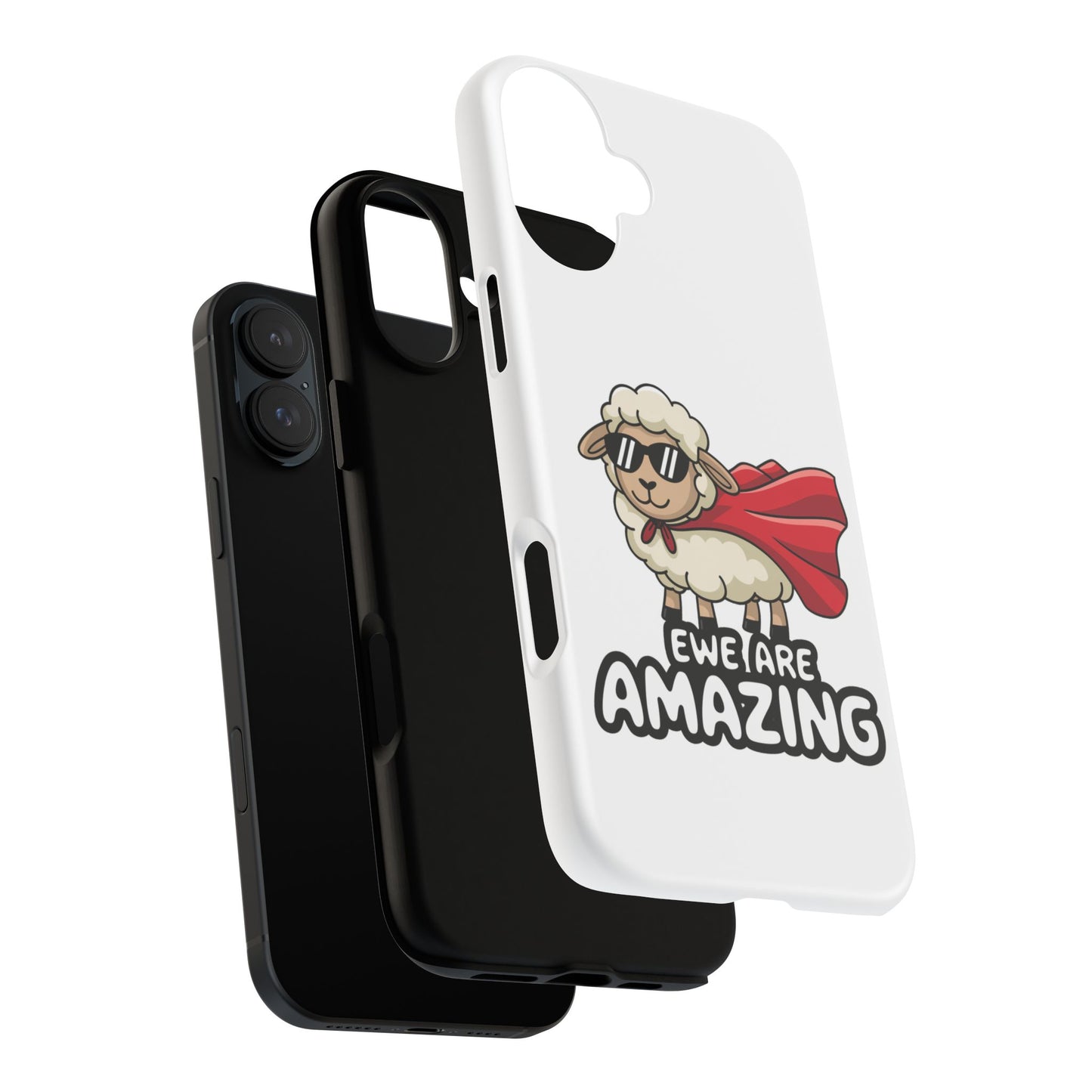 Funny iPhone Case - Cute Sheep Phone Cover - "Ewe Are Amazing" Animal Pun Gift - Motivational iPhone Case - Gift for Her or Him