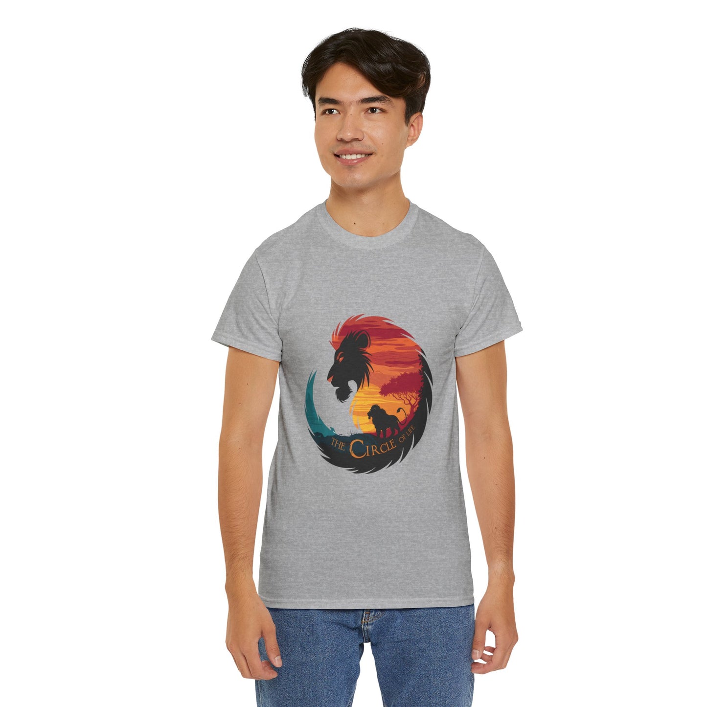 The Circle of Life Lion Shirt – Sunset Safari Wildlife Graphic Tee – Inspirational Nature T-Shirt for Animal Lovers & Adventure Fans
