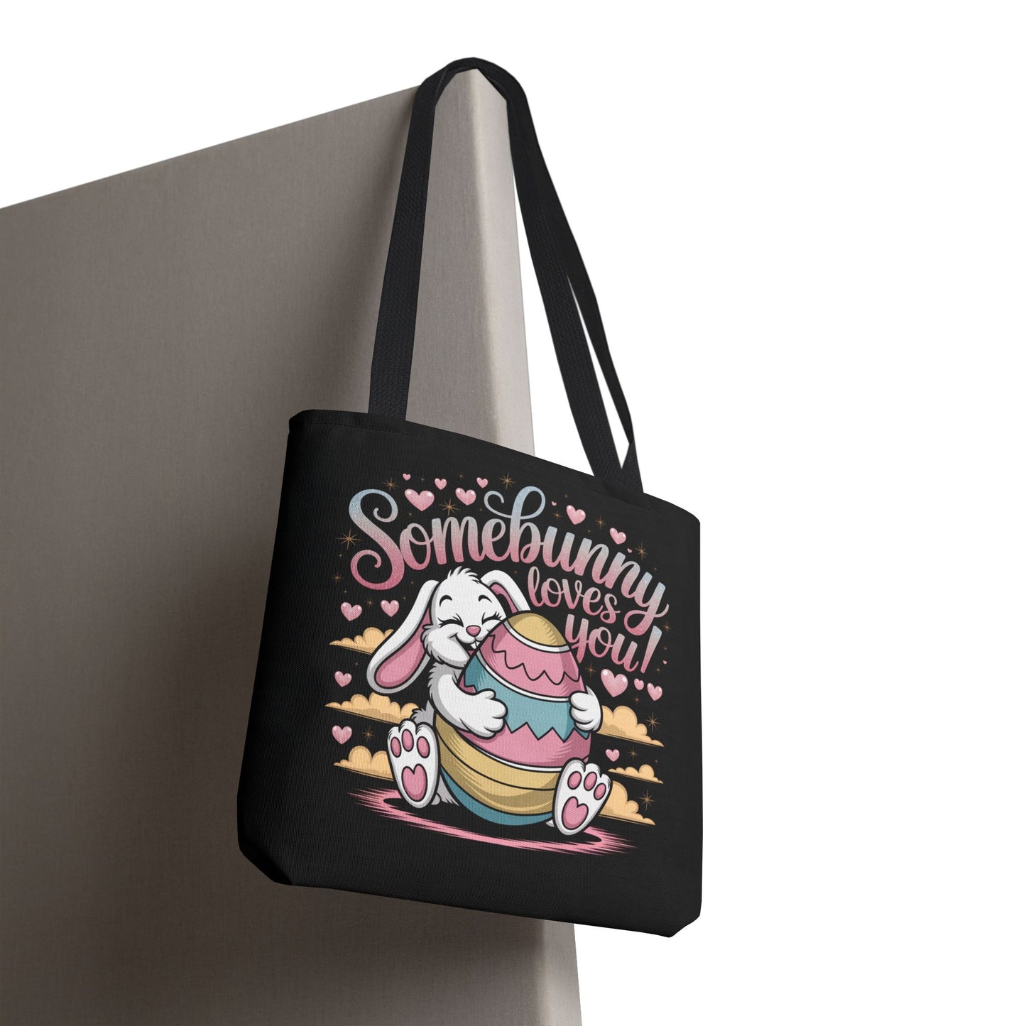 Easter Bunny Tote Bag Somebunny Loves You Easter Bag Bunny