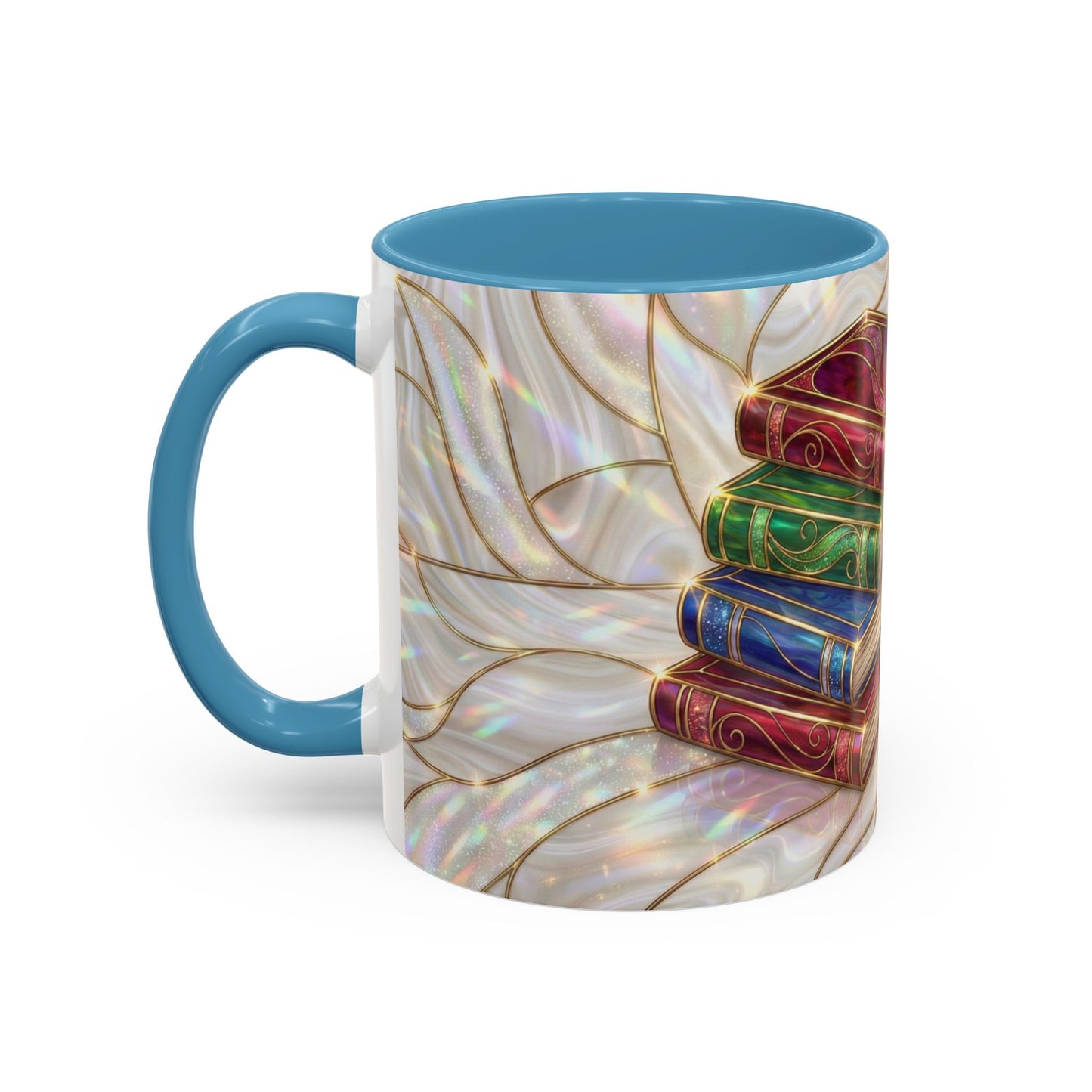 Book Lover Coffee Mug, Stained Glass Books Mug, Reading Gift For Bookworms, Library Aesthetic Mug, Booktok Mug, Ceramic Coffee Cup