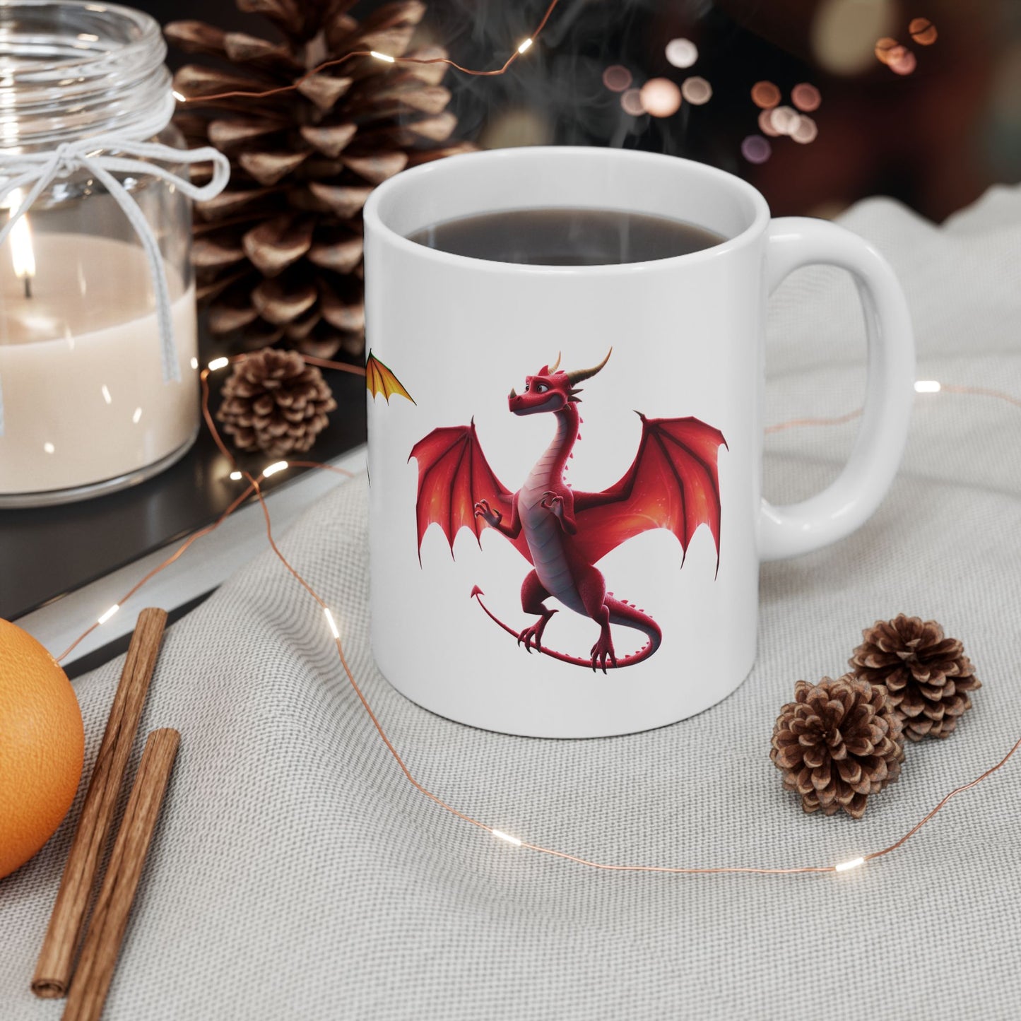 Colorful Dragon Mug | Fantasy Coffee Cup | Cute Dragon Gift for Kids & Adults | Gamer, DnD, Magic Lover Mug | Unique Creature Art