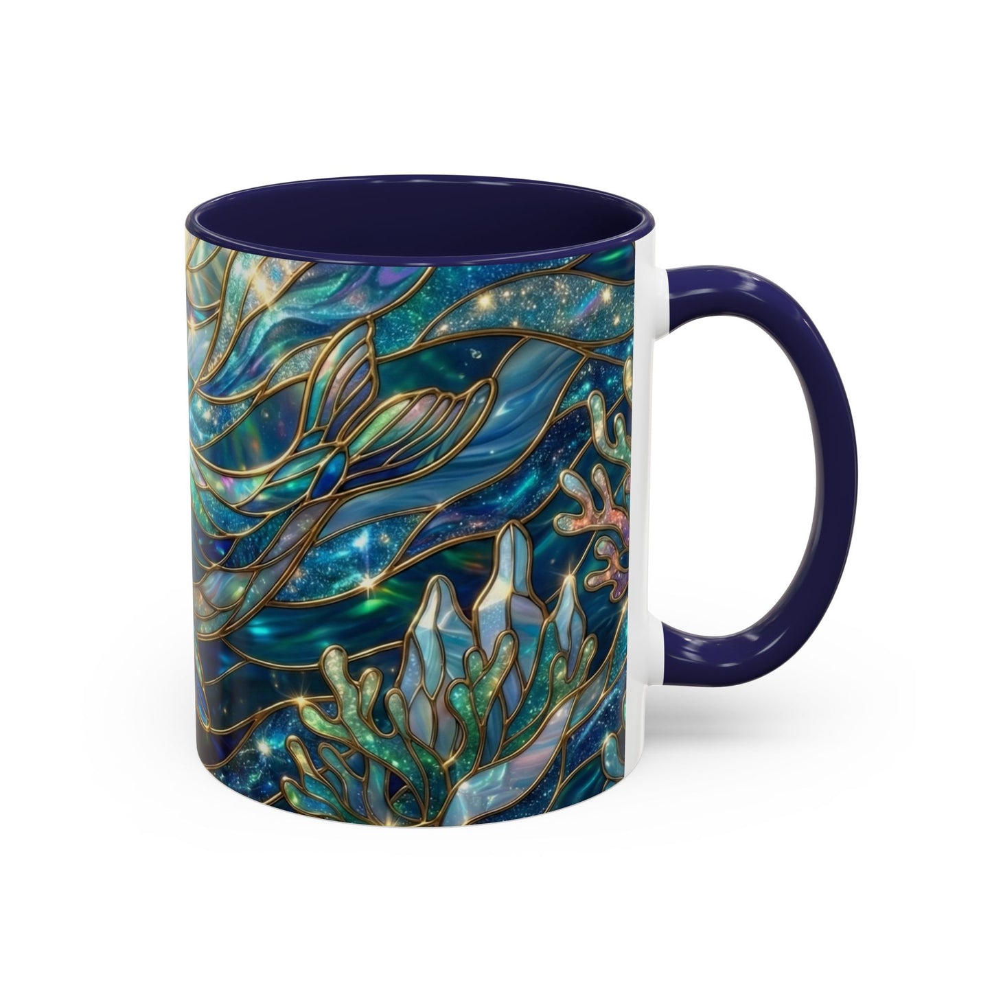 Seal Coffee Mug, Stained Glass Seal Mug, Cute Ocean Animal Art Mug, Marine Life Gift, Unique Ceramic Coffee Cup, 11oz 15oz Wildlife Mug