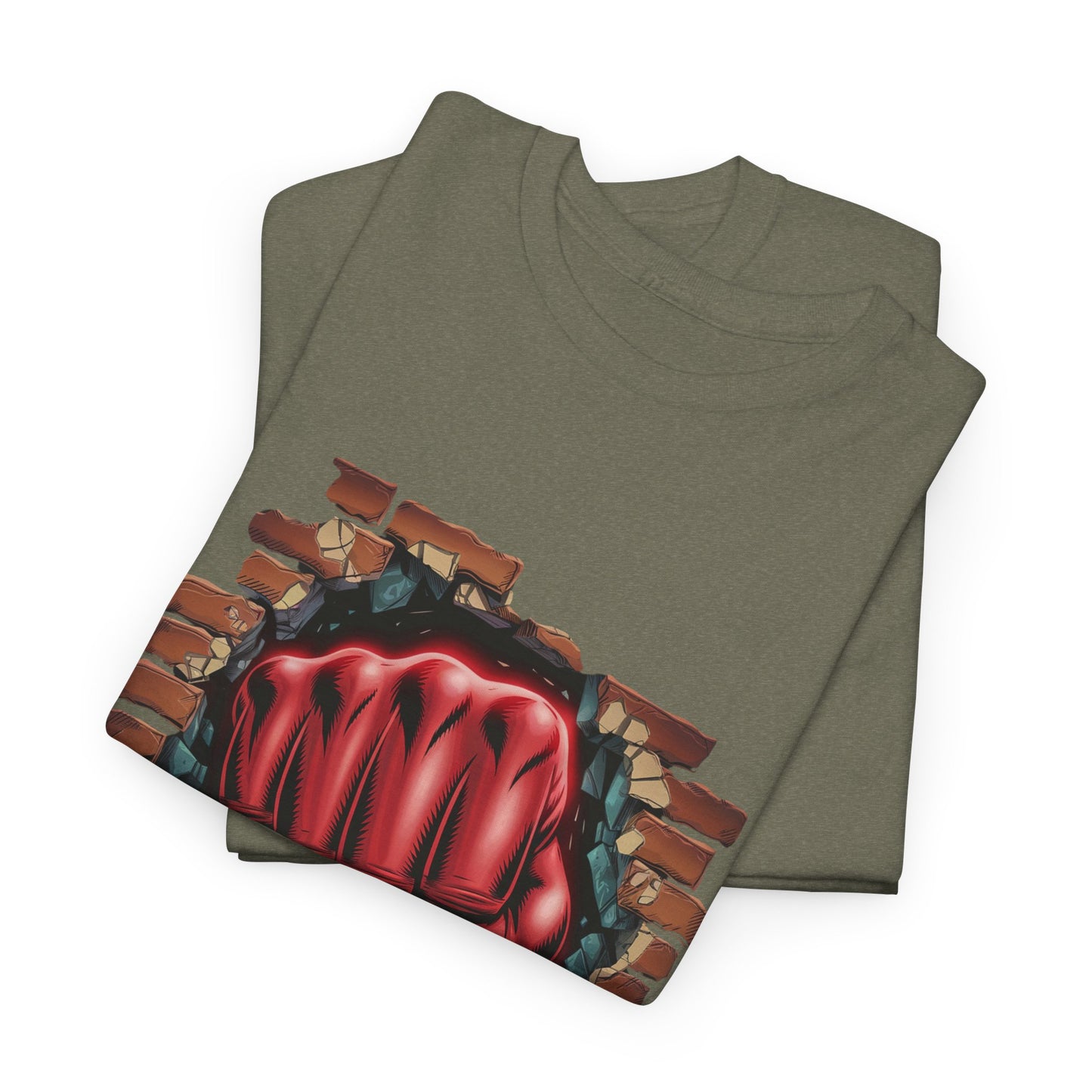 Impact Fist Graphic T-Shirt – Punch Through Brick Wall Design | Bold Streetwear Tee for Fighters, Gym & Edge-Lovers