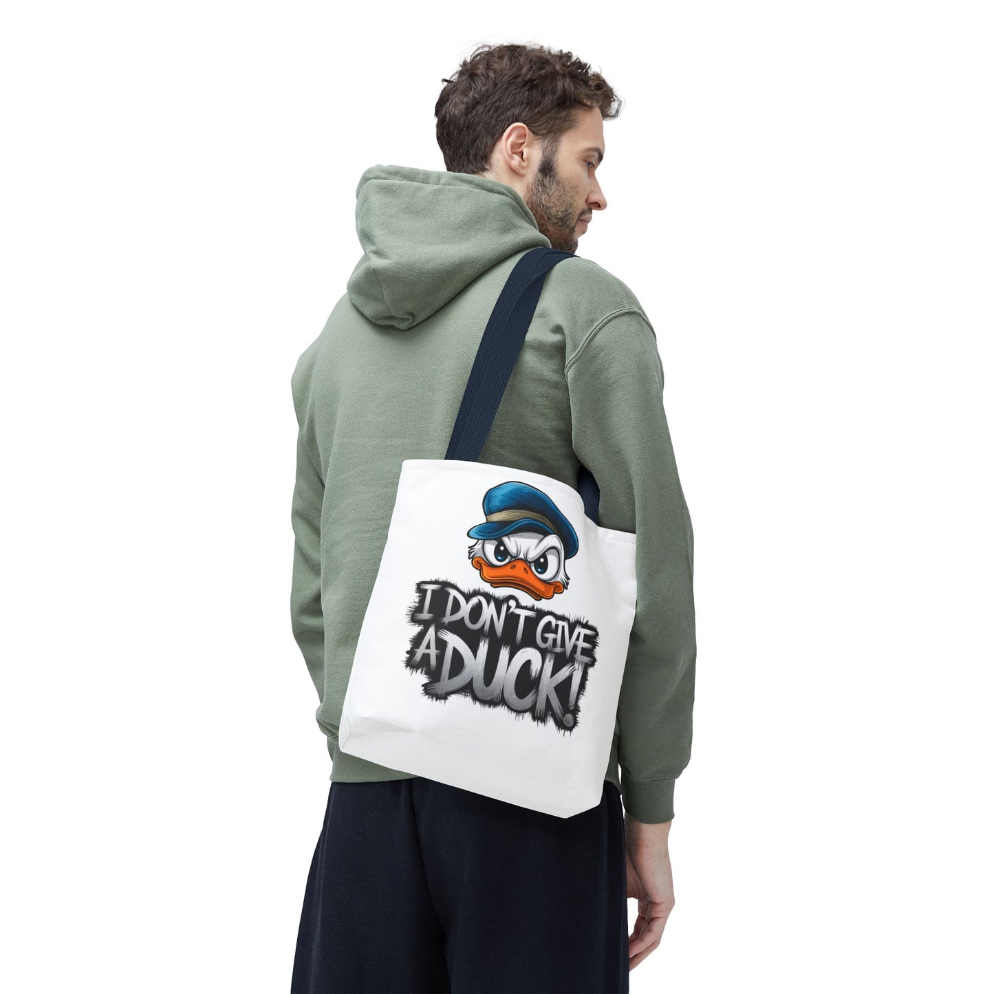 Funny Grumpy Duck Tote Bag | I Don’t Give A Duck Canvas Tote | Eco Reusable Cotton Gift Tote | Cute Animal Humor Market Bag