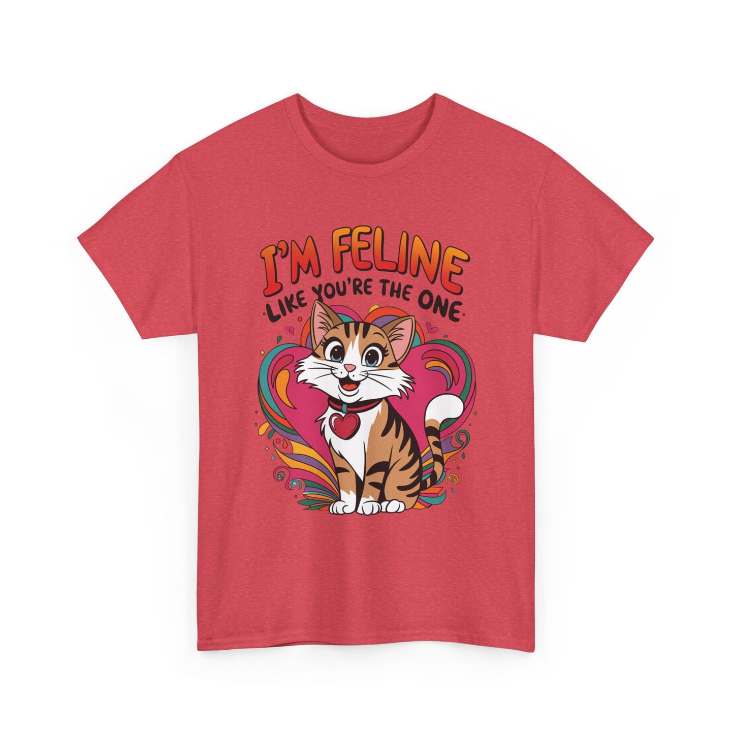 Valentines Cat Tee - Unisex Heavy Cotton
