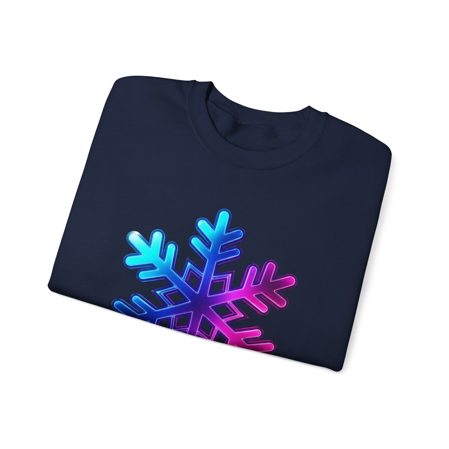Blue Pink Gradient Snowflake Sweatshirt, Winter Aesthetic Pullover, Cozy Christmas Crewneck, Festive Holiday Sweater Gift for Her or Him