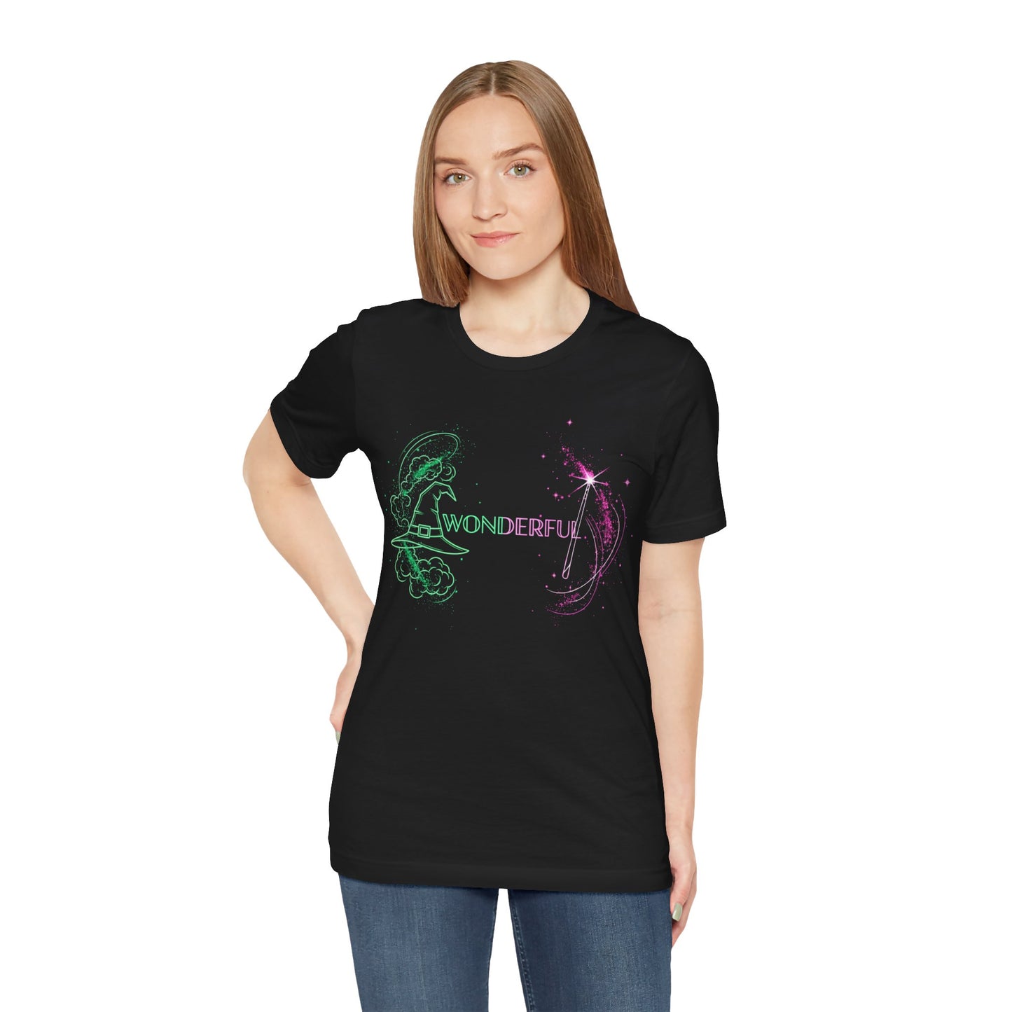 Wonderful Broadway Inspired T-Shirt, Magical Theater Graphic Tee, Green And Pink Sparkle Design, Unisex Gift For Musical Fans And Performers