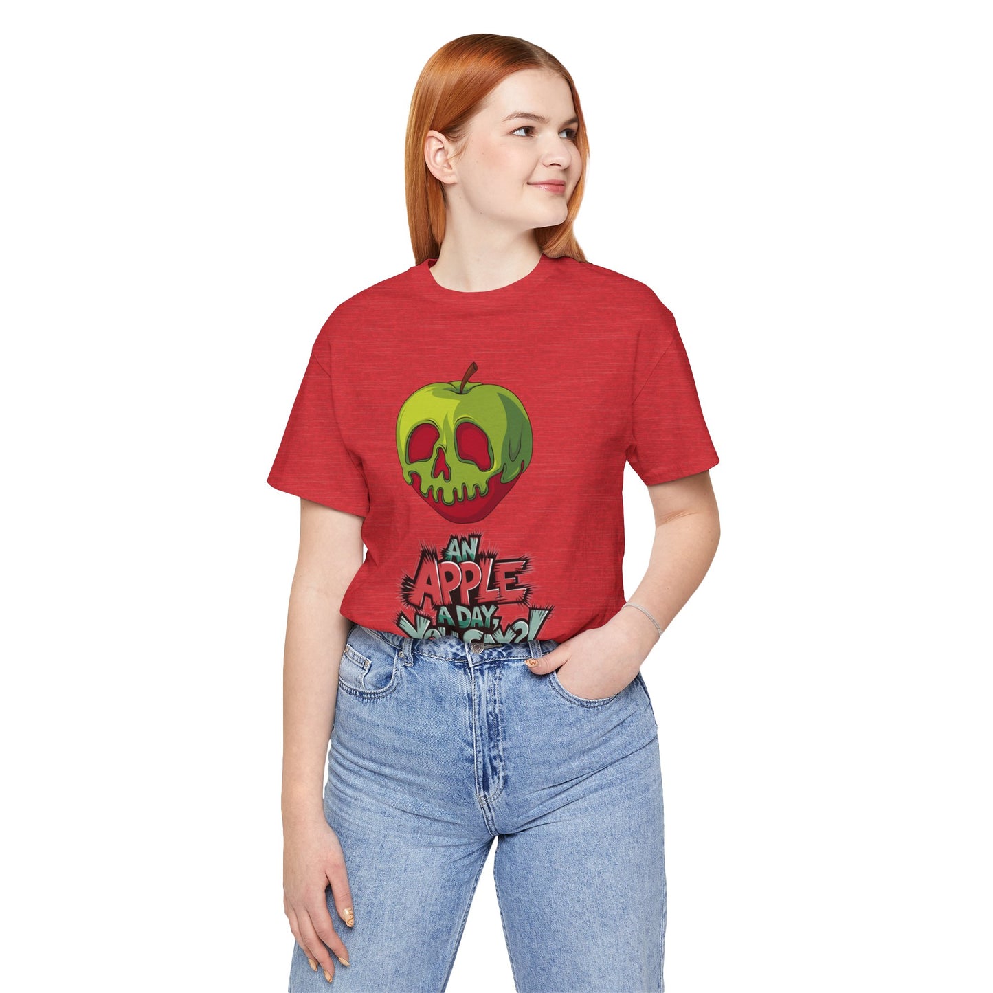 Funny Apple Skull Shirt – An Apple A Day You Say? – Grunge Fruit Tee – Y2K Nostalgia T‑Shirt – Gift for Fruit Lovers