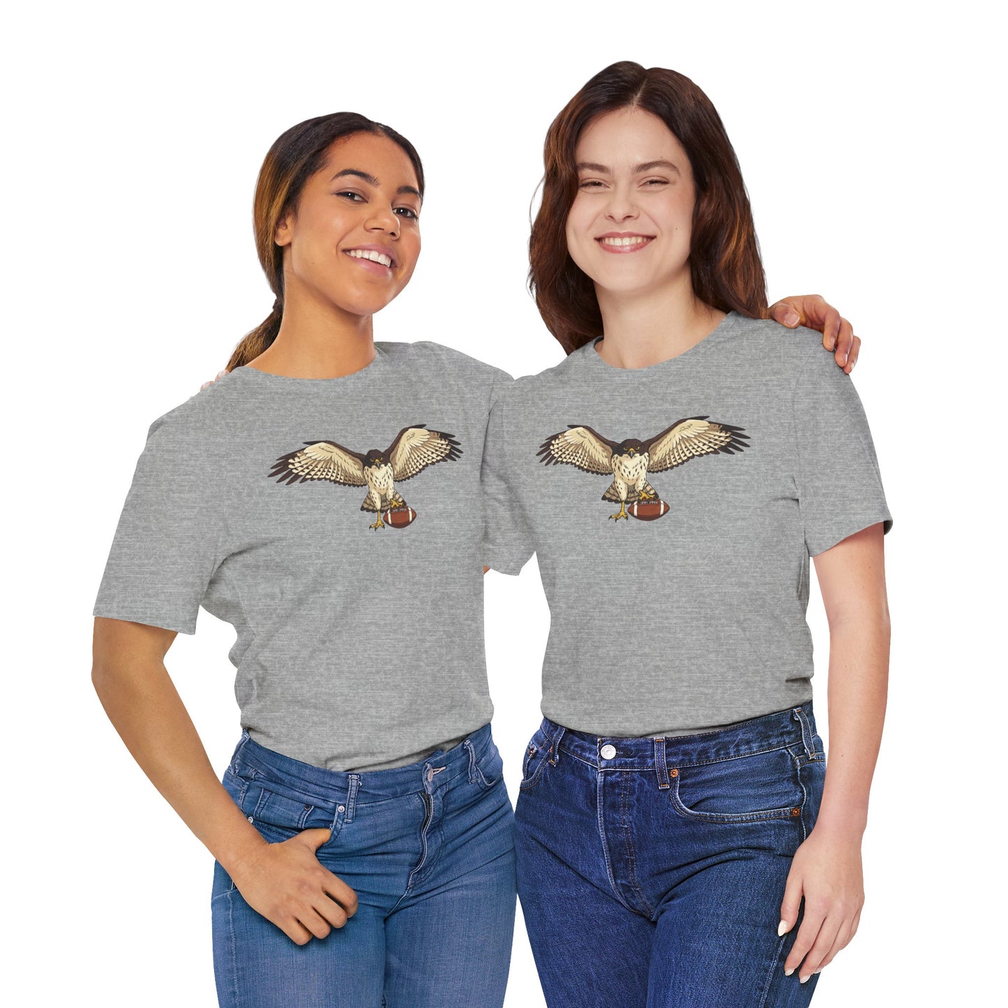 Hawk Football Shirt, Hawk Holding Football T Shirt, Football Mascot Tee, Bird Of Prey Shirt, Sports Fan Gift, Game Day Hawk Tee