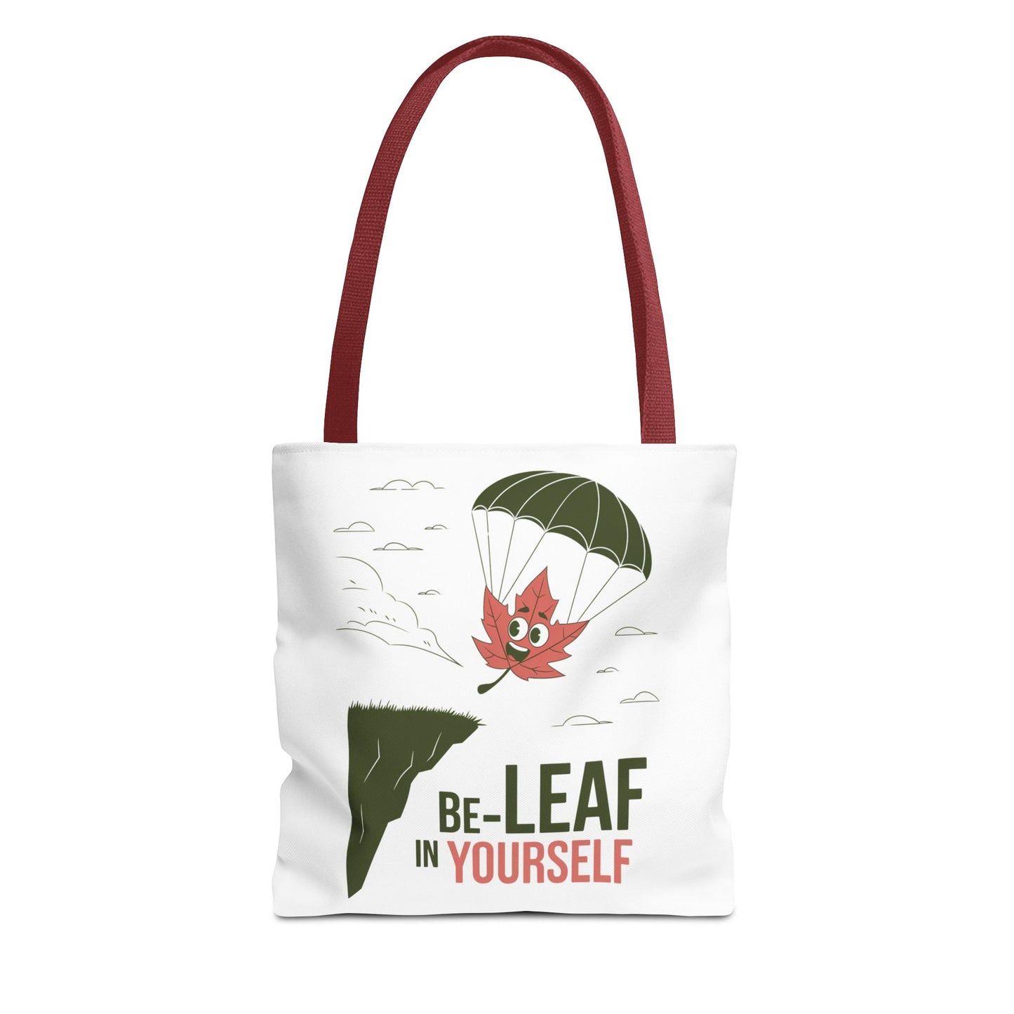 Tote Bag - Be-Leaf In Yourself Pun Design