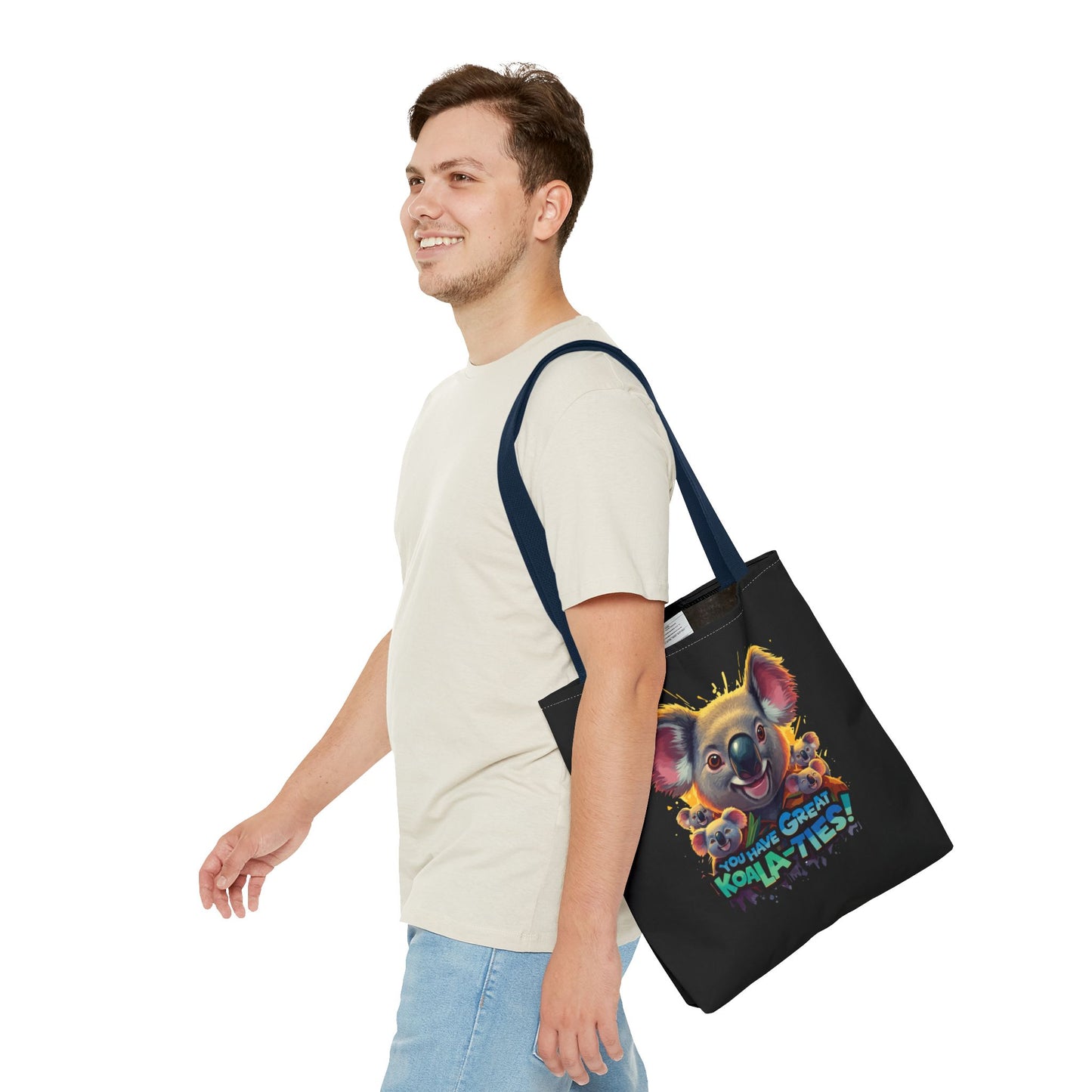 Koala Tote Bag – Funny Animal Pun Bag with Cute Koala Design – Reusable Grocery, Beach, or Everyday Carry Bag – Gift for Koala Lovers
