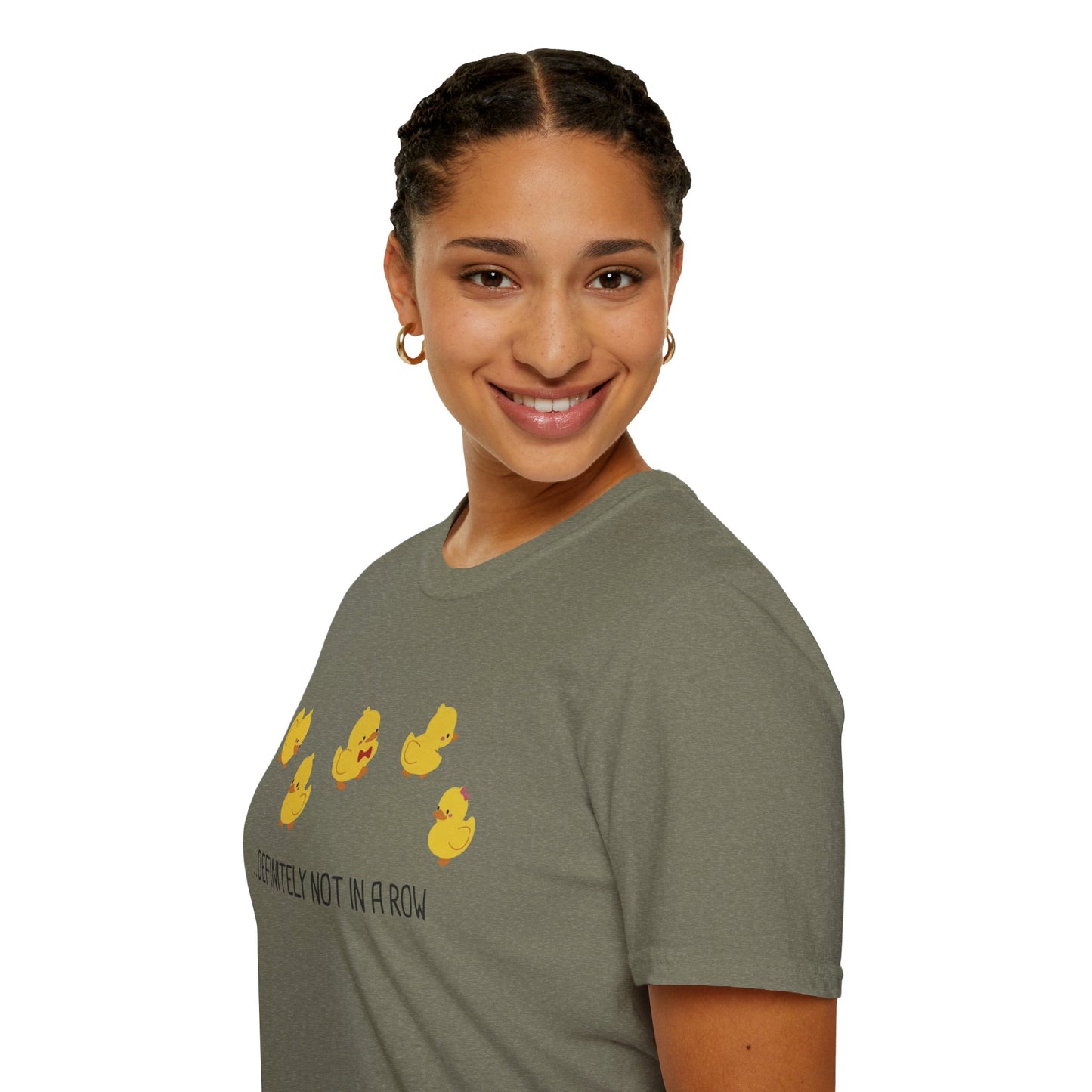 Funny “Definitely Not in a Row” Ducks Shirt, Cute Humor T-Shirt, Relatable Tee for Women & Men, Great Gift for Moms, Teachers, or Friends