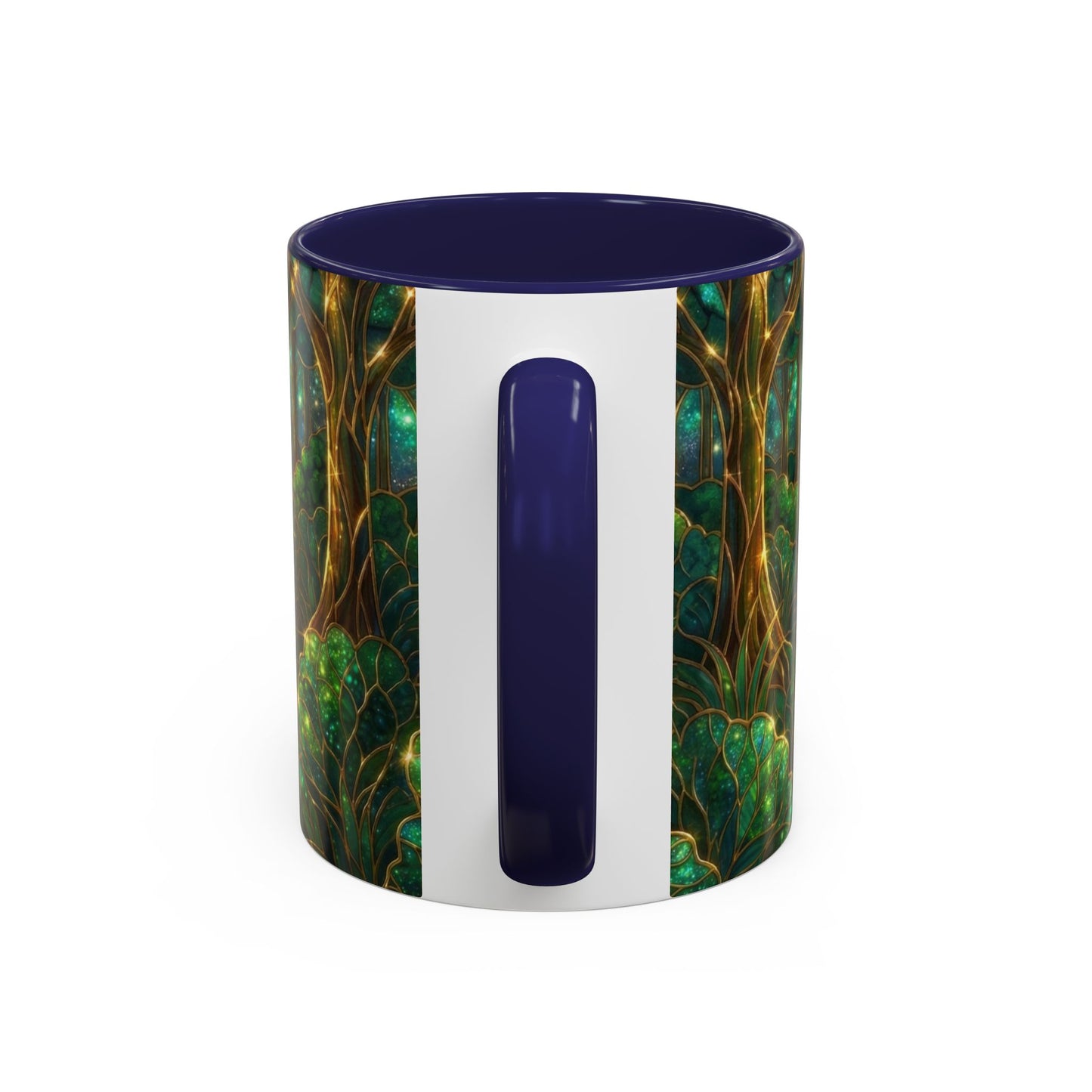 Stained Glass Dog Mug, Golden Retriever Coffee Cup, Pet Lover Ceramic Mug, Forest Art Animal Mug, 11oz 15oz Gift