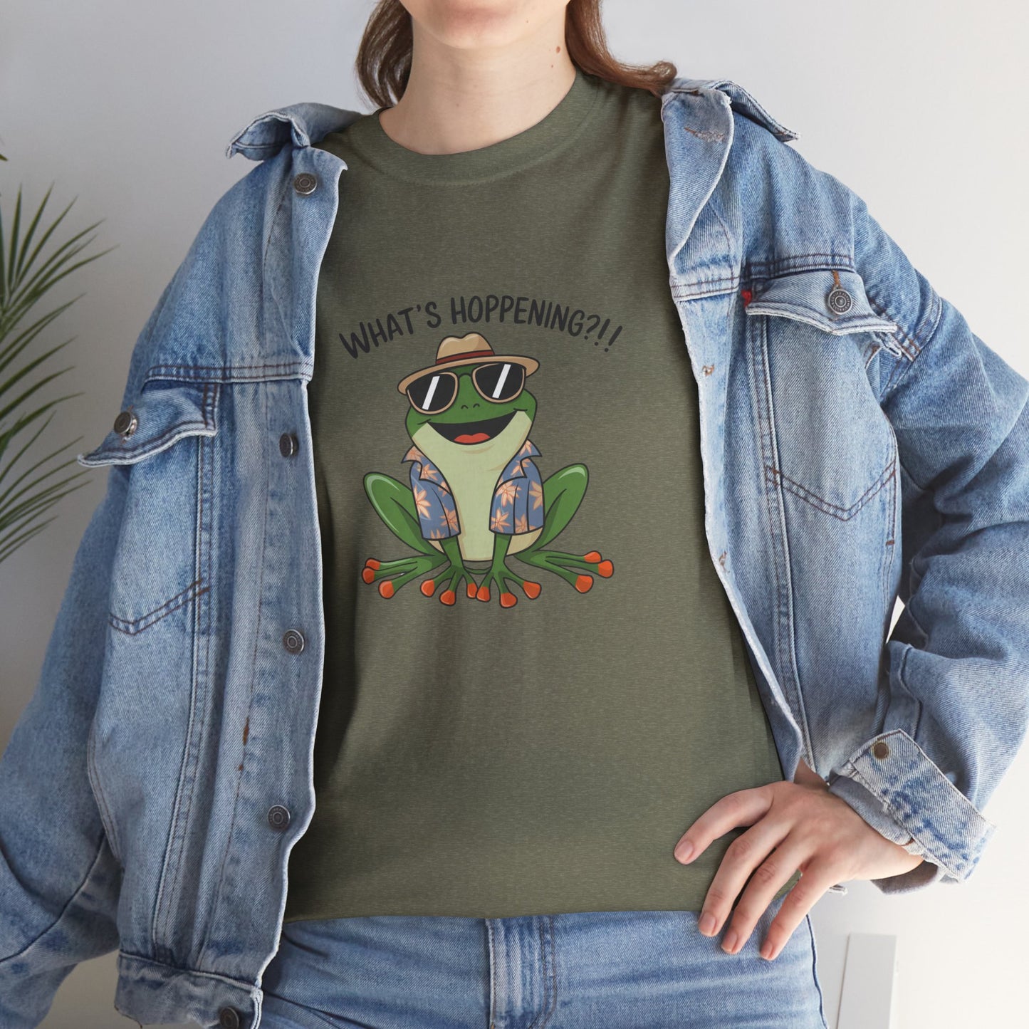 Funny Frog Shirt | What’s Hoppening T-Shirt | Cool Frog Graphic Tee | Amphibian Dad Joke Shirt | Cottagecore Animal Lover Gift