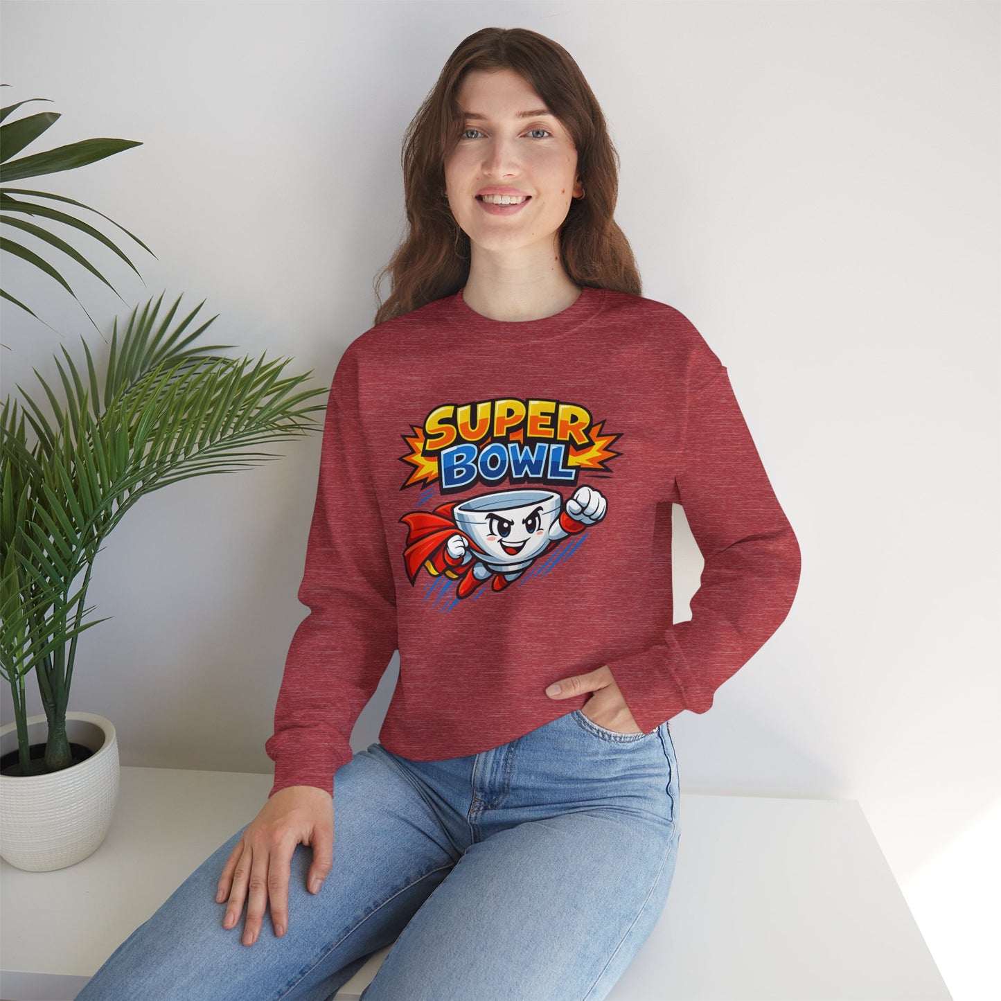 Super Bowl Sweatshirt, Funny Super Bowl Crewneck, Football Party Sweatshirt, Game Day Pullover, Bowl Pun Shirt, Unisex Graphic Crew