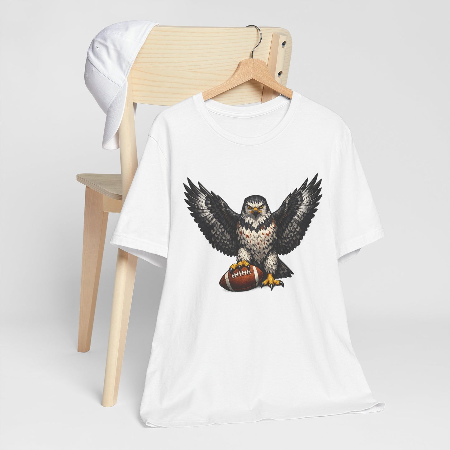 Hawk Football Shirt, Hawk Holding Football T Shirt, Hawk Mascot Tee, Football Bird Of Prey Shirt, Game Day Sports Tee, Hawk Fan Gift