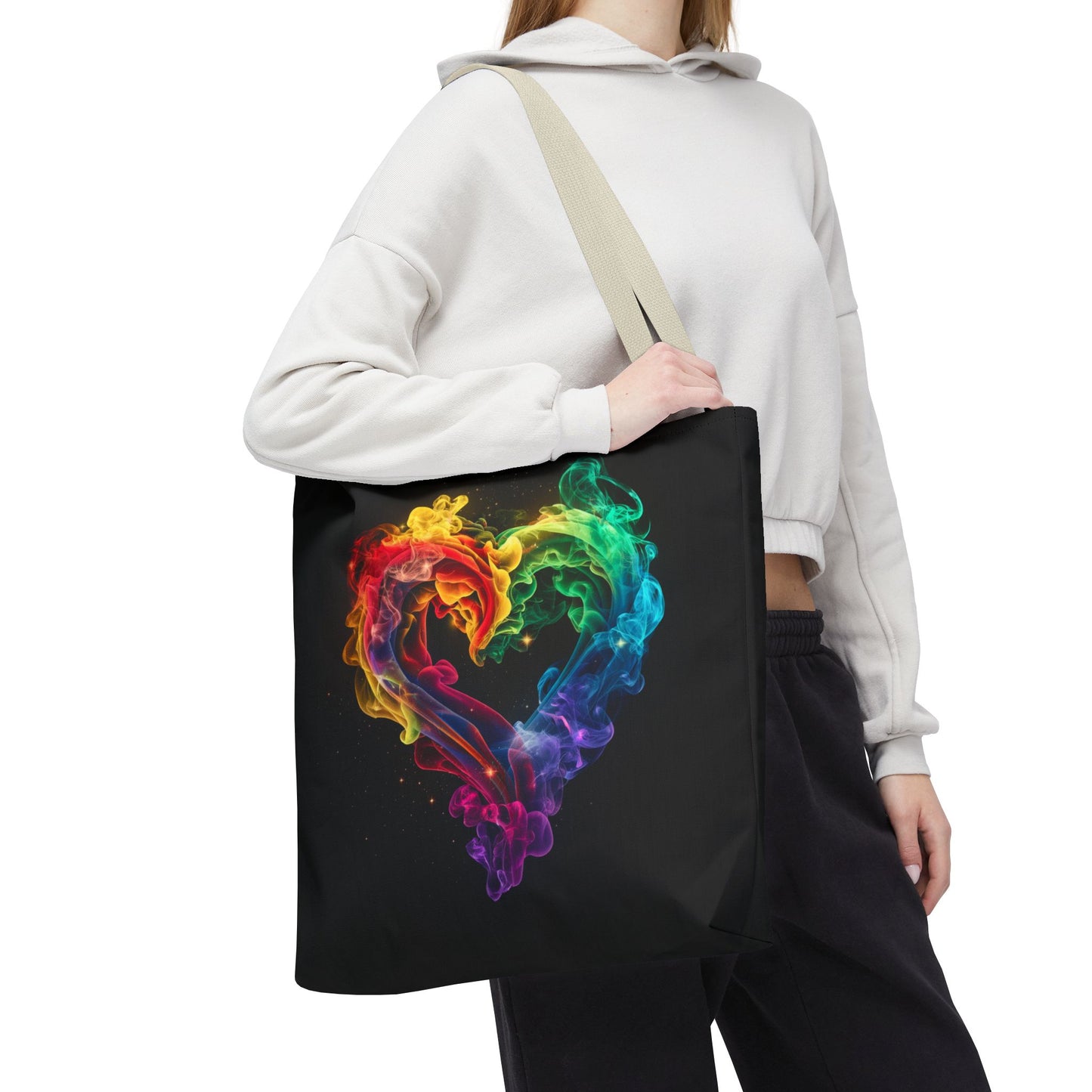 Colorful Smoke Heart Tote