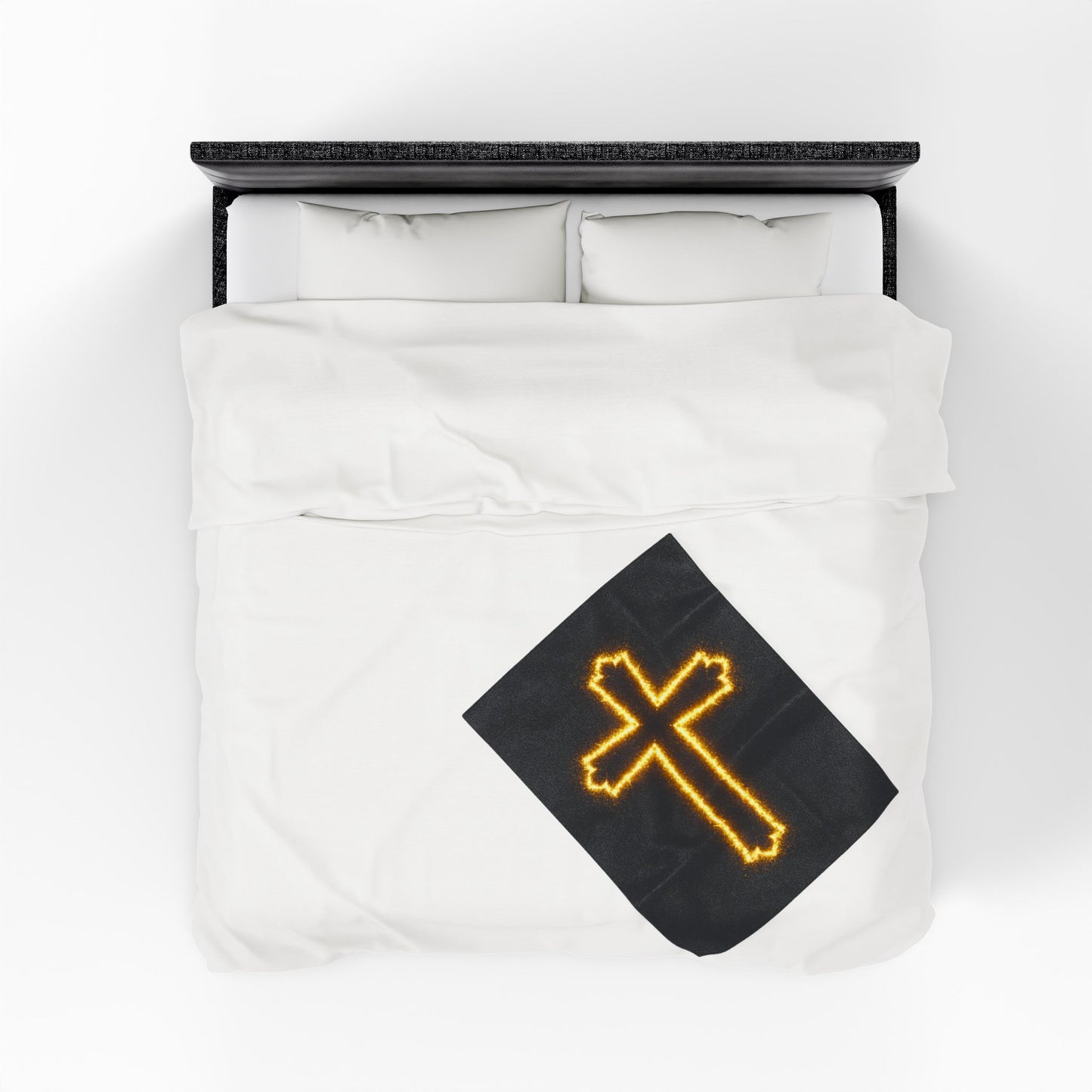 Inspirational Cross Velveteen Plush Blanket - Cozy Religious Throw for Faith and Comfort