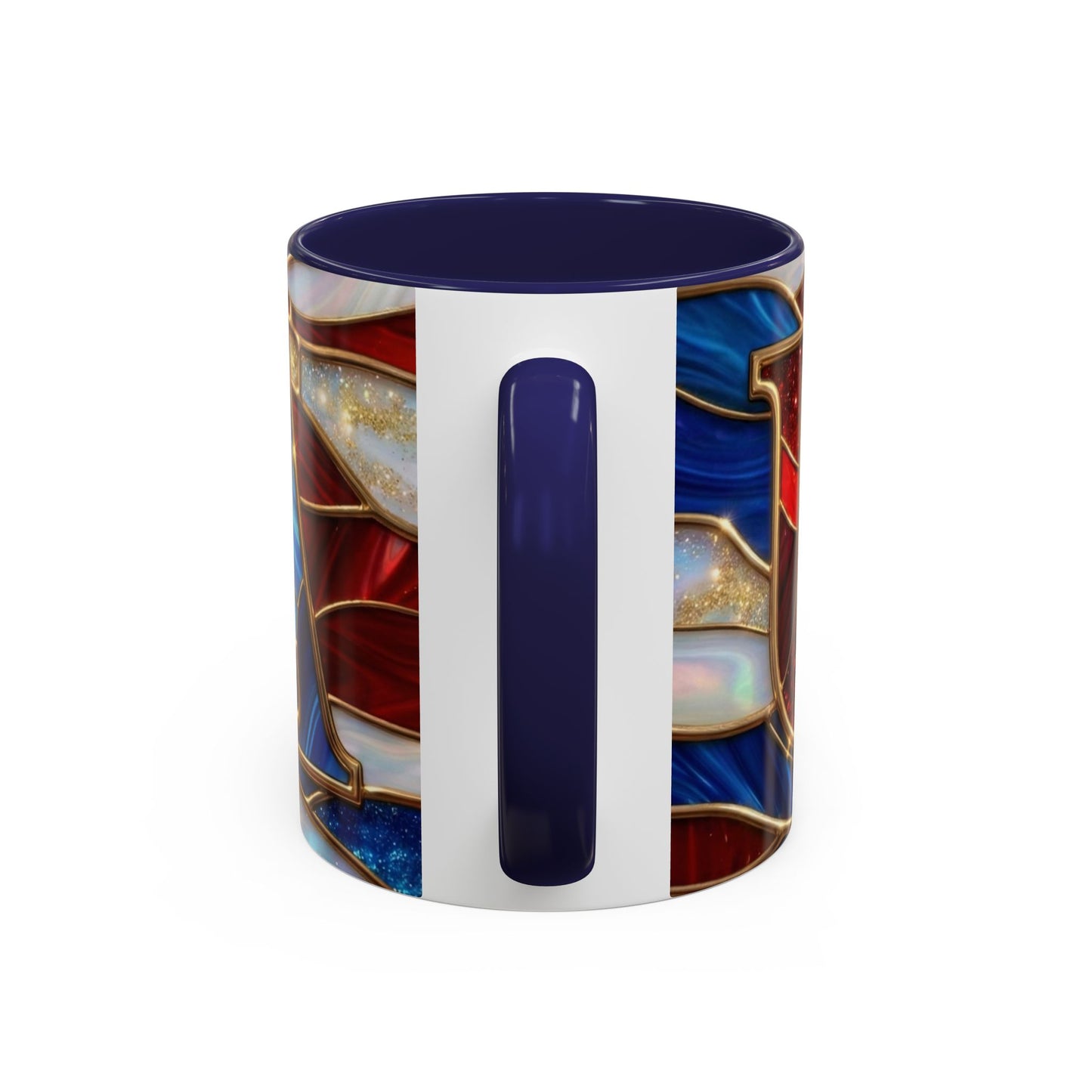 USA Patriotic Coffee Mug, Stained Glass USA Mug, Red White Blue Ceramic Mug, American Flag Style Mug, 11oz 15oz Mug