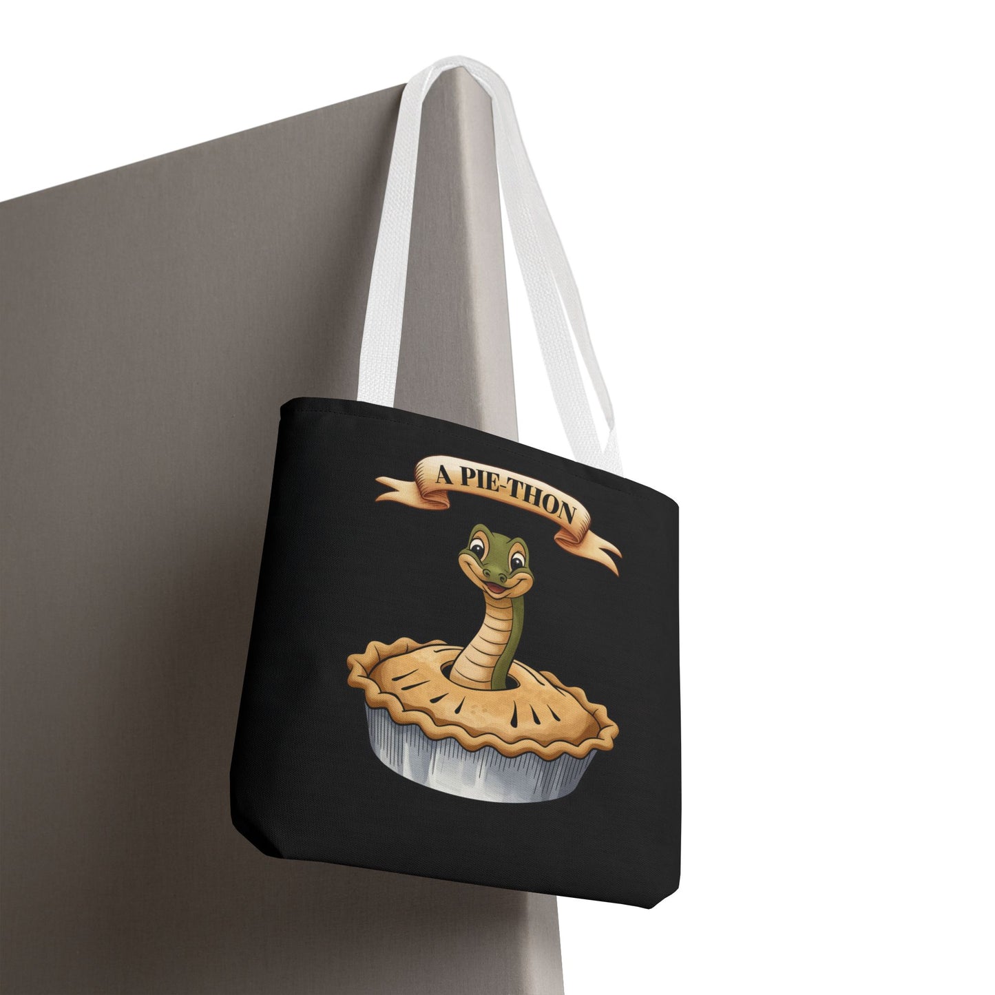 Funny Tote Bag with Snake Joke - Pie-Thon