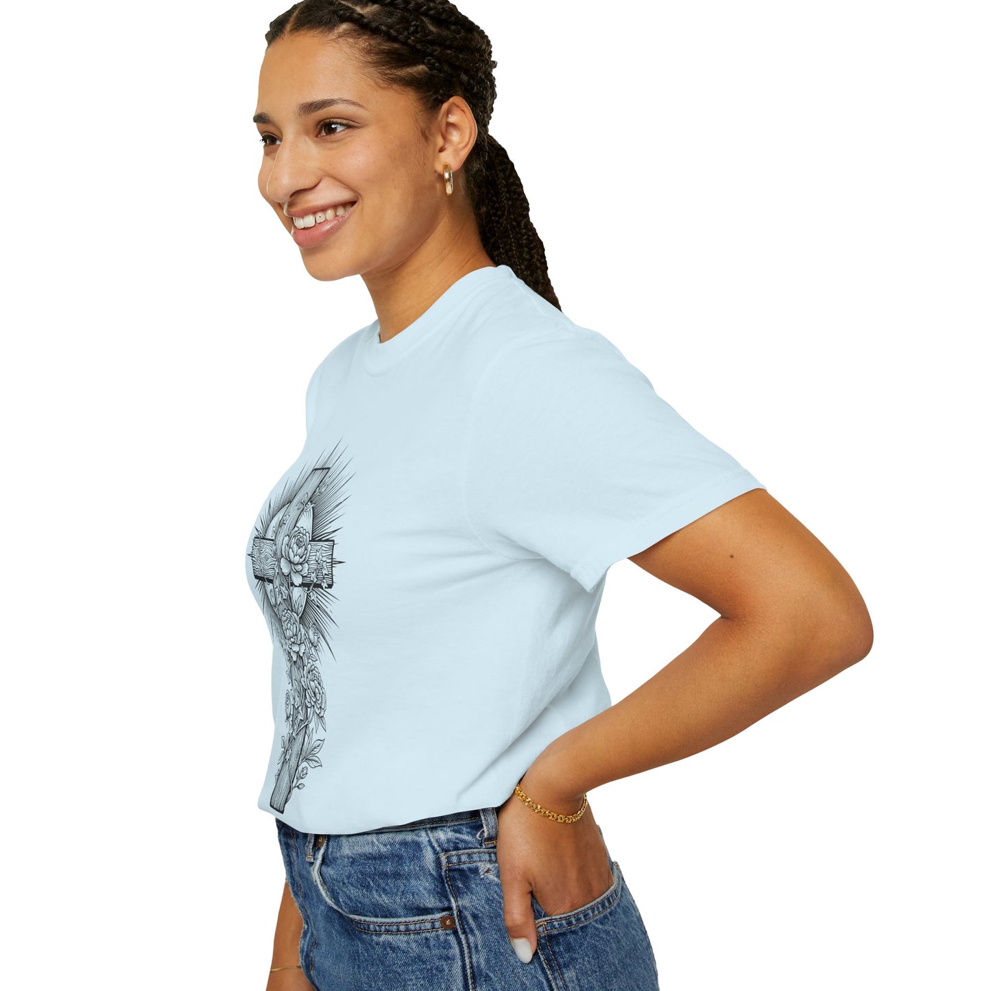 Christian Floral Cross Shirt, Boho Faith T-Shirt, Religious Botanical Tee, Wildflower Jesus Shirt, Easter Apparel, Christian Gifts