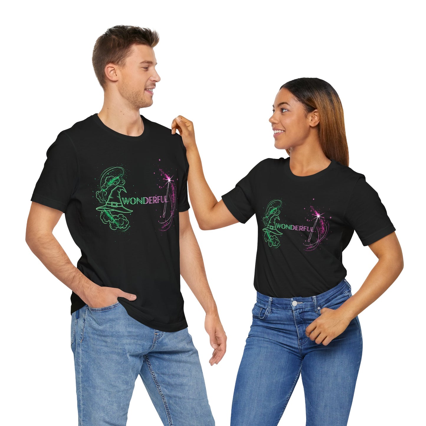 Wonderful Broadway Inspired T-Shirt, Magical Theater Graphic Tee, Green And Pink Sparkle Design, Unisex Gift For Musical Fans And Performers