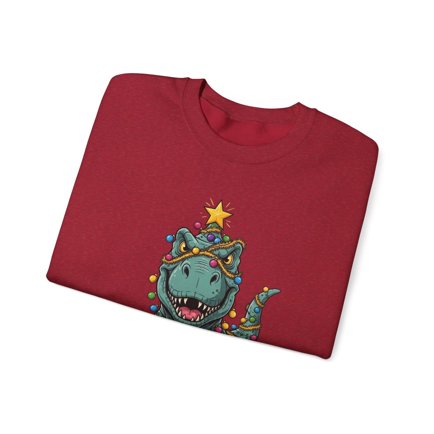 Tree Rex Christmas Sweatshirt, Funny Dinosaur Holiday Sweater, Cute T-Rex Christmas Crewneck, Festive Unisex Gift For Friends And Family