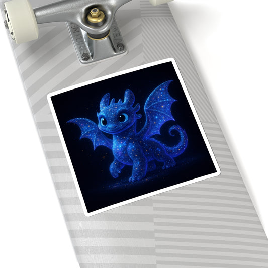 Galaxy Dragon Vinyl Sticker - Cute Fantasy Starry Night Dragon Decal for Laptop, Skateboard, Journal, Water Bottle & Gift