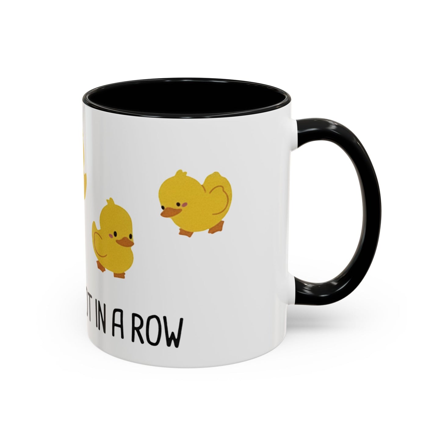 Funny Duck Mug, Cute Chick Coffee Cup, “Definitely Not In A Row” Mug, Cute Animal Lover Gift, Humor Tea Cup, Yellow Duck Kitchenware