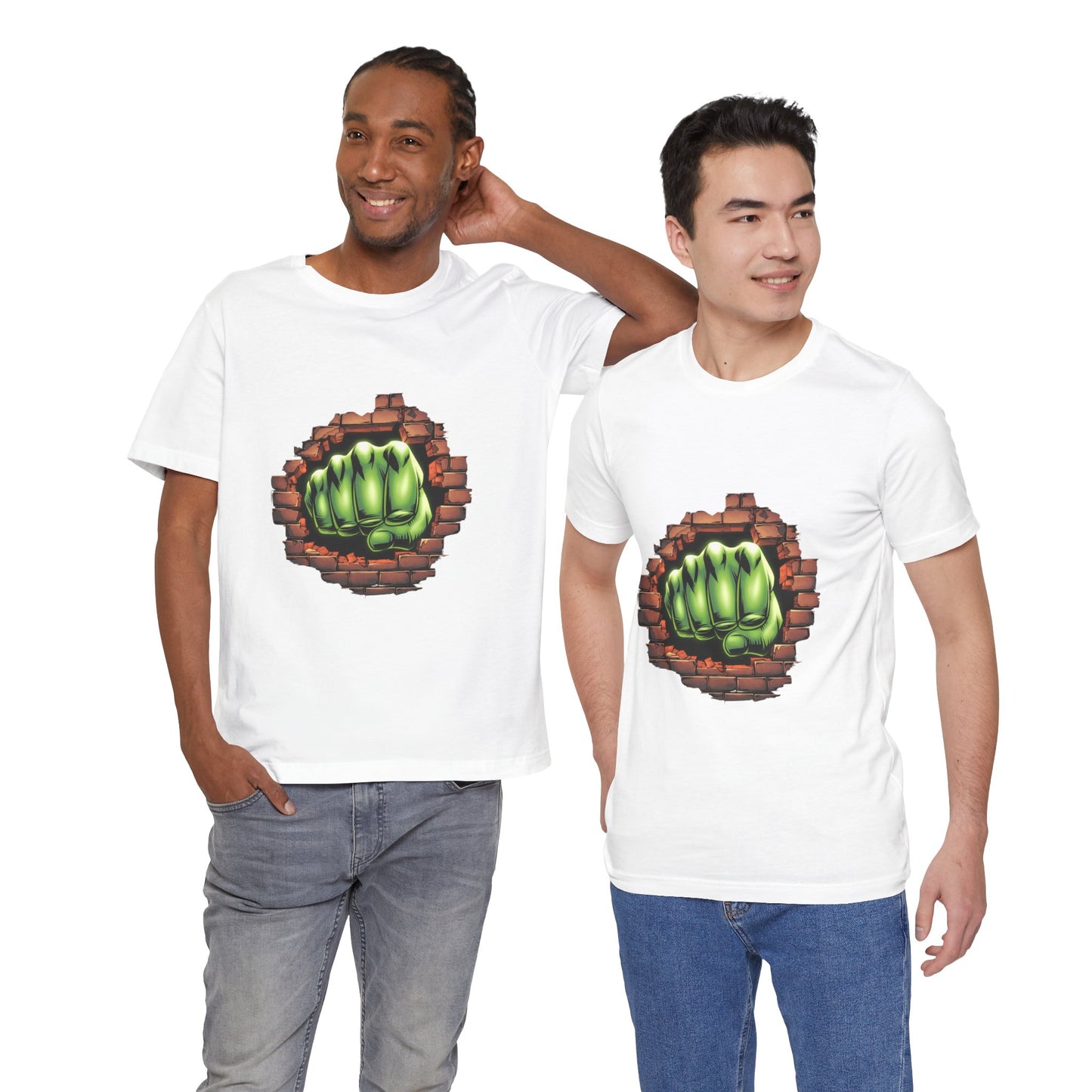 Green Hero Fist Graphic Tee – Superhero Shirt, Comic Pop Art, Gamer Gift, Y2K Dopamine Aesthetic, Funny Nerd Fashion, Unisex T‑shirt