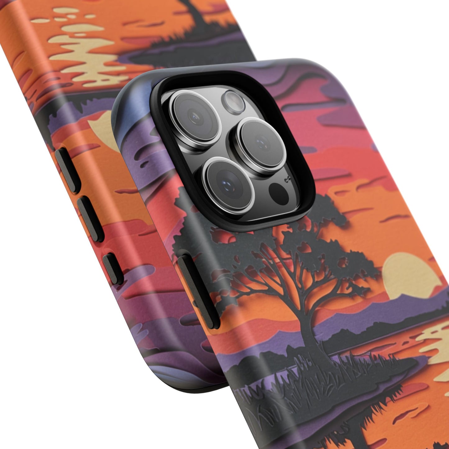 iPhone Case - Colorful Paper Art Sunset Design