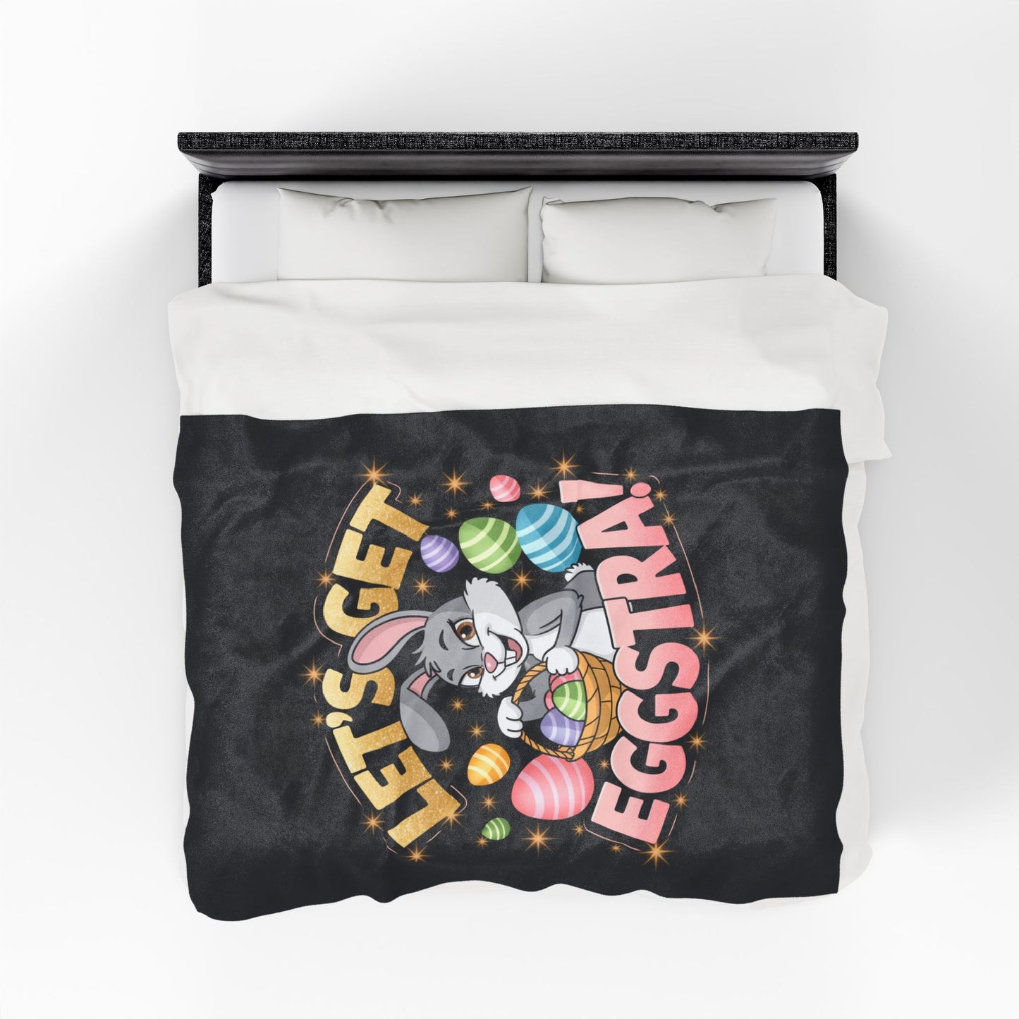 Easter Bunny Plush Blanket Throw Easter Decor Lets Get Eggstra