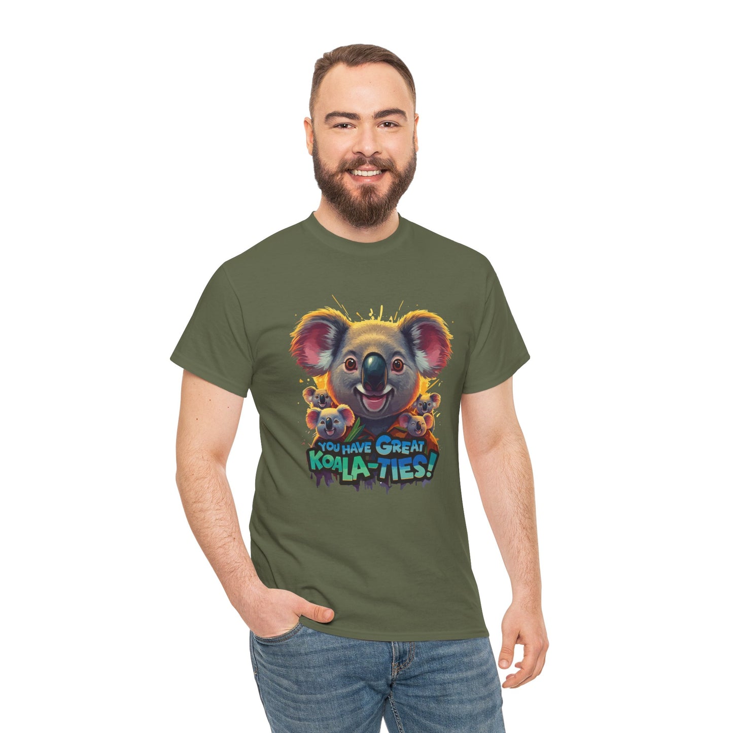 You Have Great Koala‑ties Tee – Cute Koala Pun T‑Shirt, Animal Lover Gift, Funny Wildlife Graphic, Unisex Casual Tee