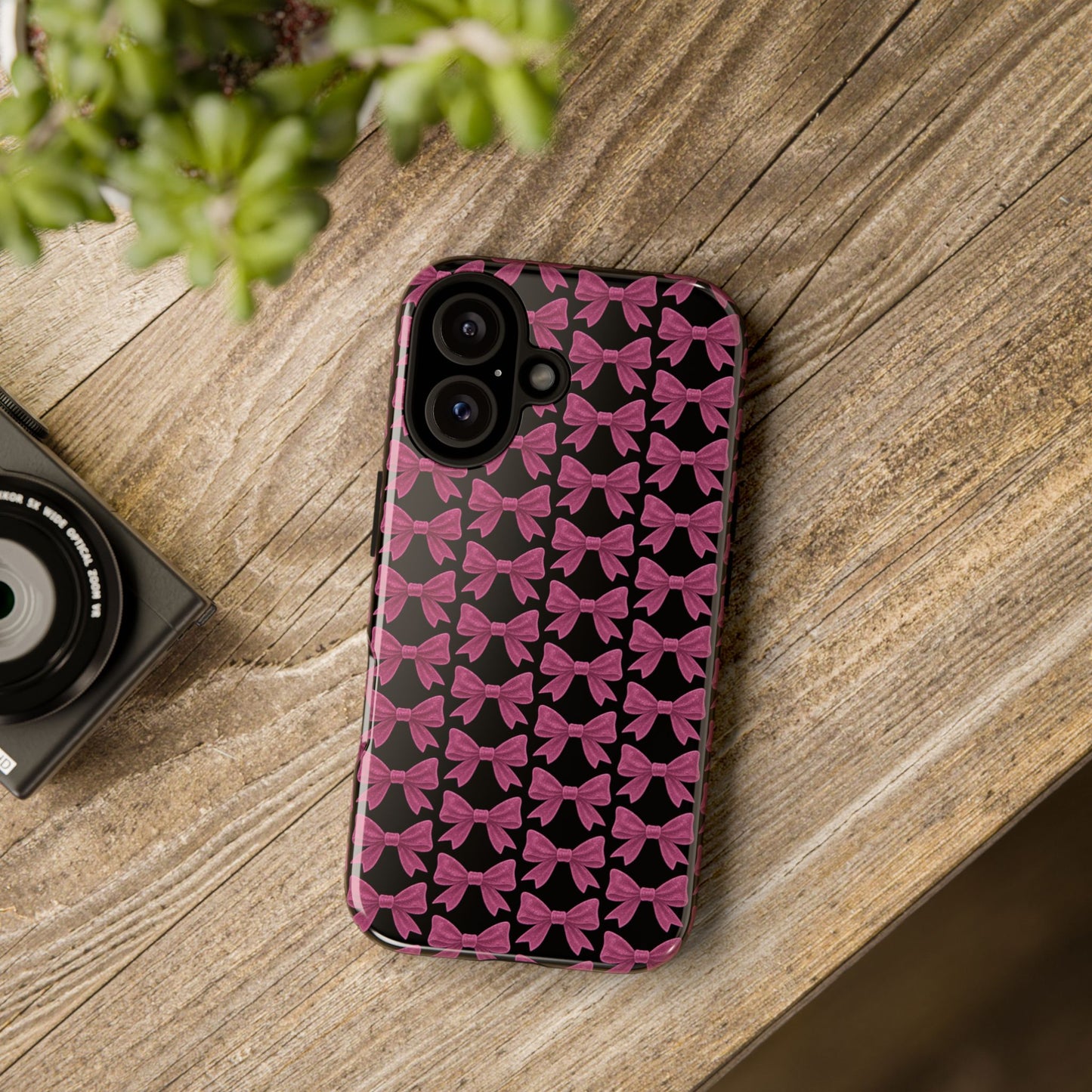 Pink Bow iPhone Case Coquette Aesthetic Phone Cover Glossy Y2K Girly Case Soft Girl Tech Accessory Cute iPhone Gift for Her