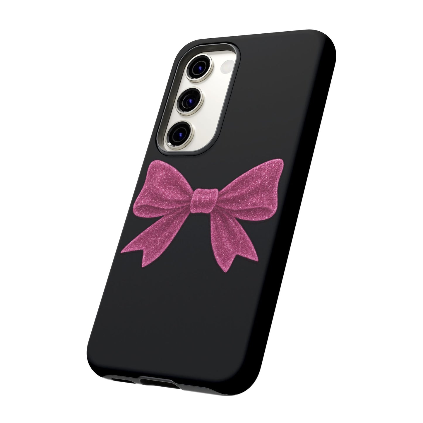 Pink Glitter Bow Samsung Case – Coquette Aesthetic Phone Cover – Girly Glossy Galaxy Case – Cute Soft Girl Tech Accessory – Kawaii Gift Idea