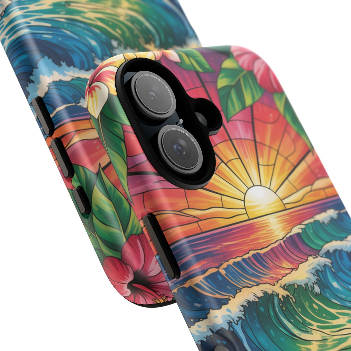 Ohana iPhone Case Tropical Hawaiian Sunset Phone Cover Wave Floral Beach Art Cute Gift for iPhone Lovers