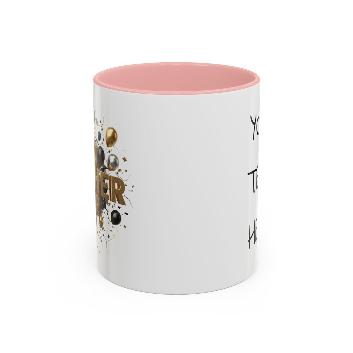 Personalized Teacher Mug, Best Teacher Ever Gift, Custom Educator Coffee Cup, 3D Gold Balloon Design, Teacher Appreciation Present