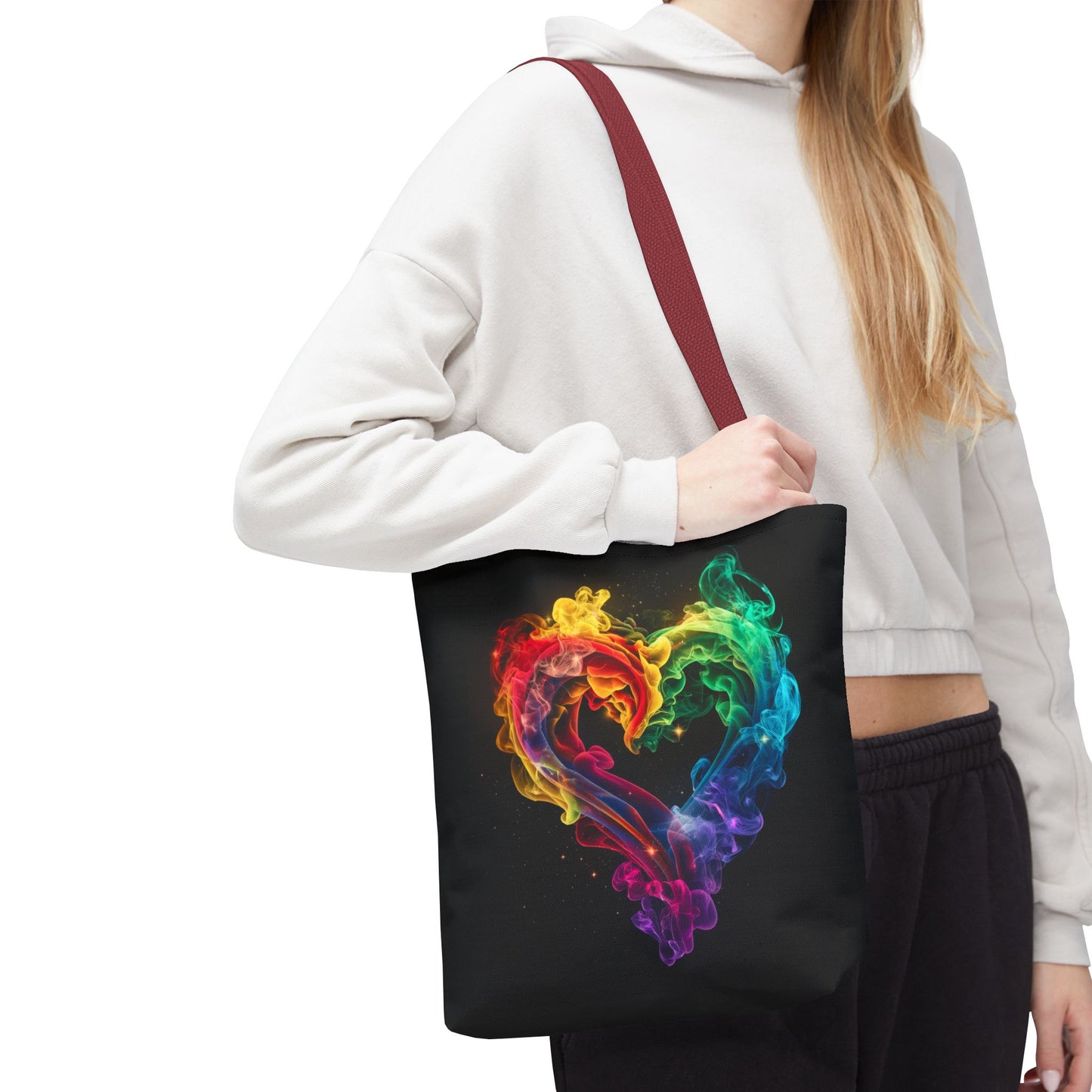 Colorful Smoke Heart Tote